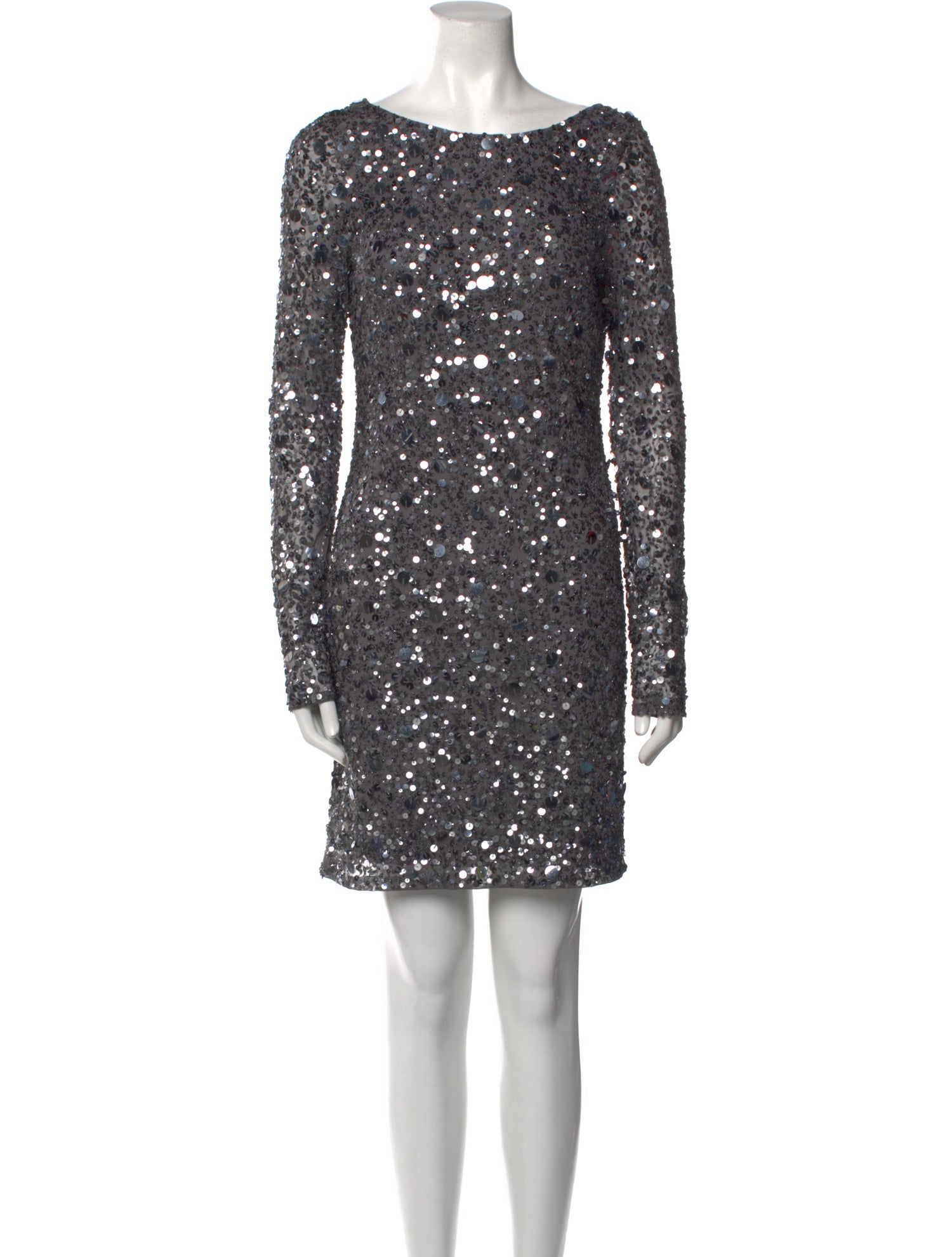 Aidan Mattox Bateau Neckline Mini Dress