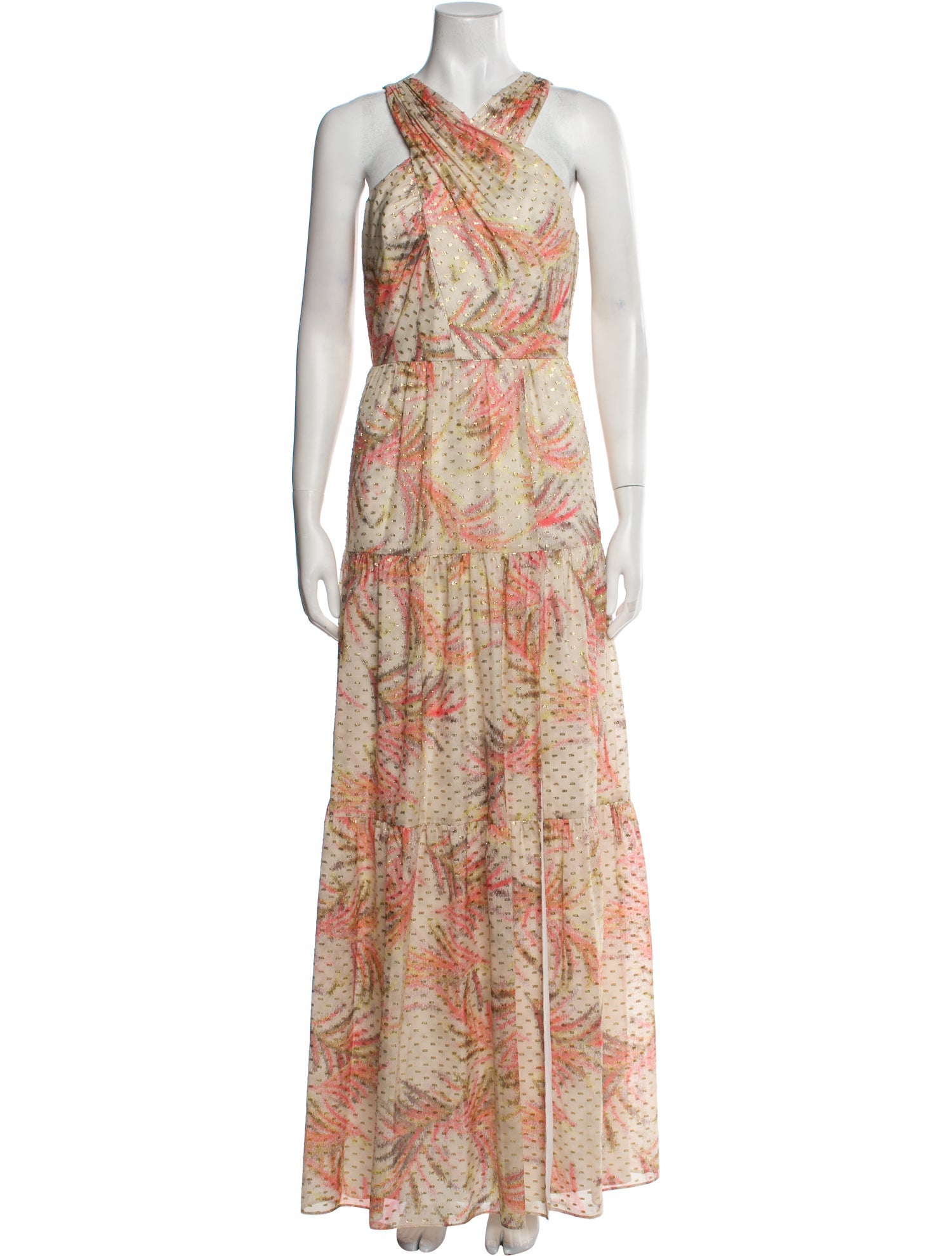 Aidan Mattox Printed Long Dress
