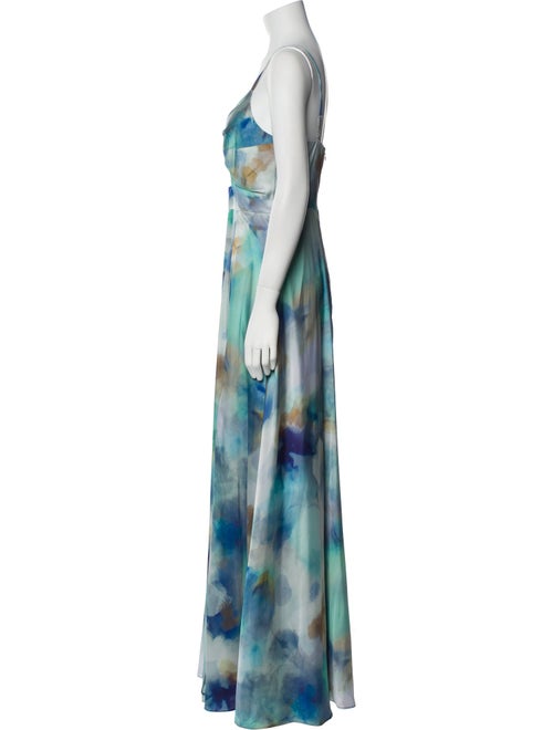 Aidan Mattox Tie-Dye Print Long Dress