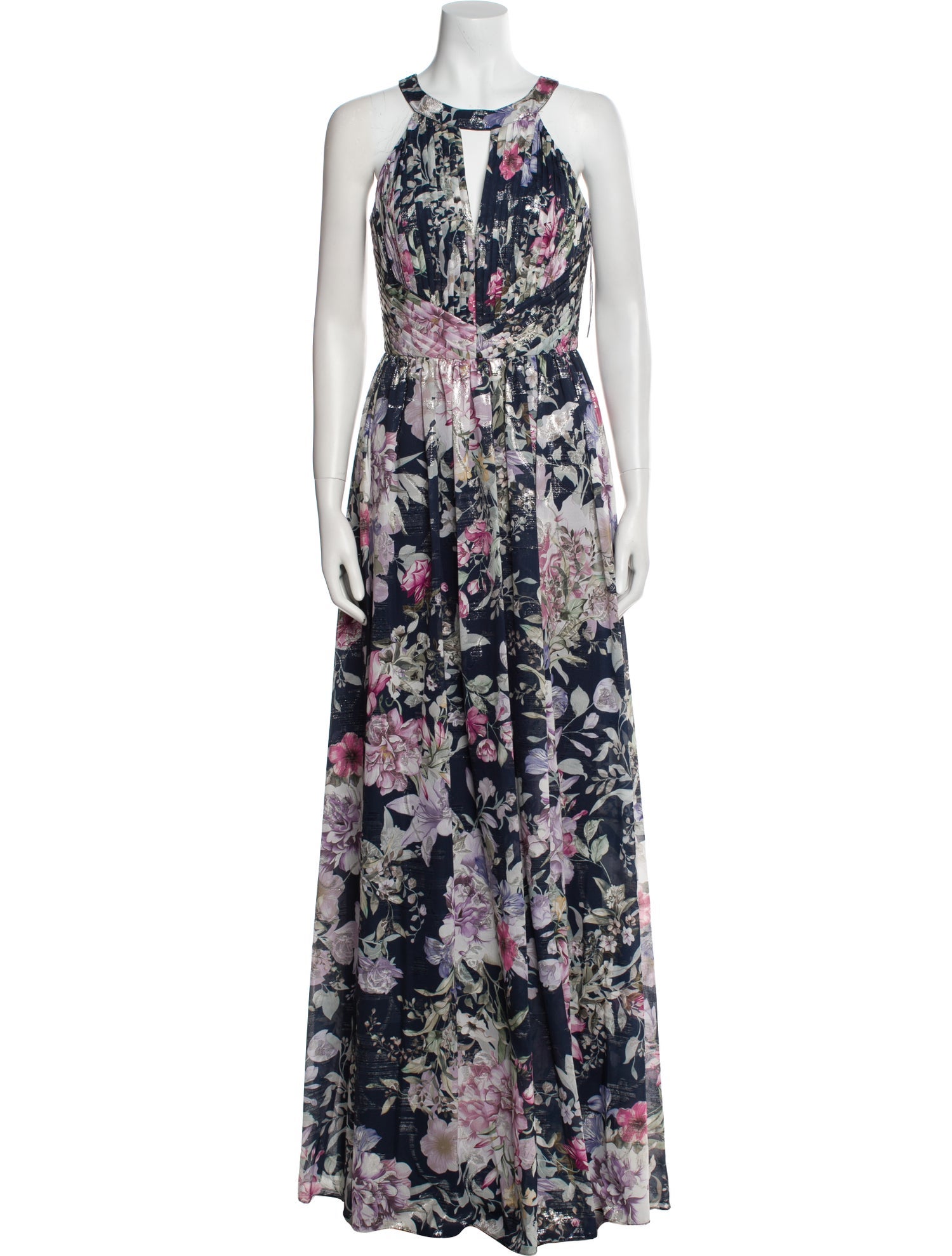 Aidan Mattox Floral Print Long Dress w/ Tags