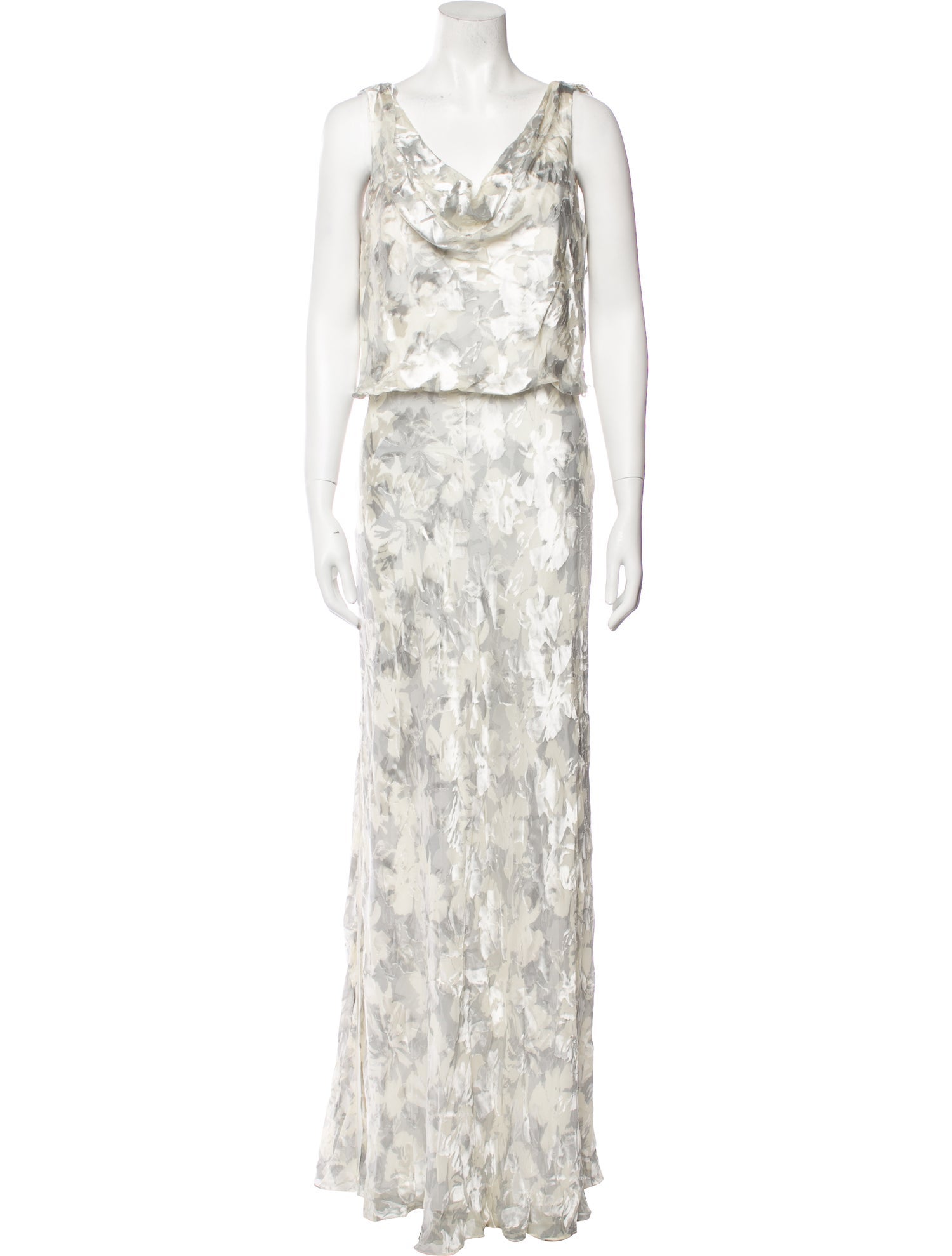 Aidan Mattox Printed Long Dress w/ Tags