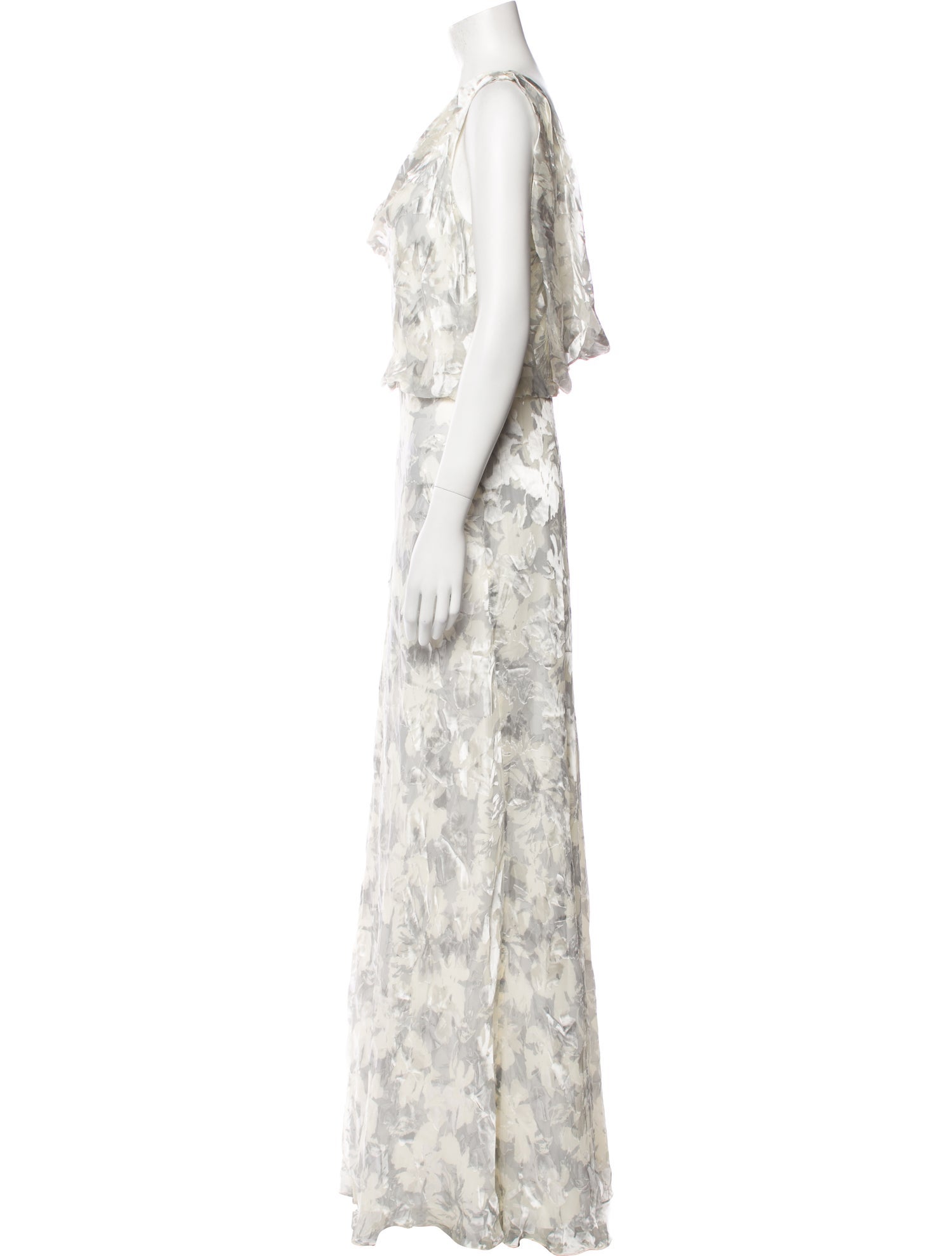 Aidan Mattox Printed Long Dress w/ Tags