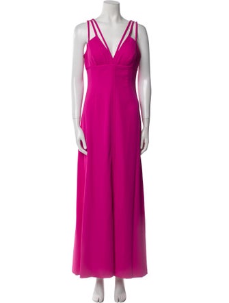 Aidan Mattox V-Neck Long Dress
