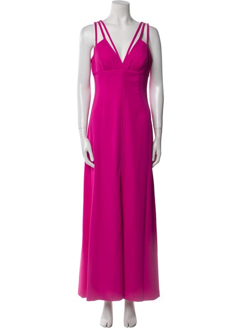 Aidan Mattox V-Neck Long Dress