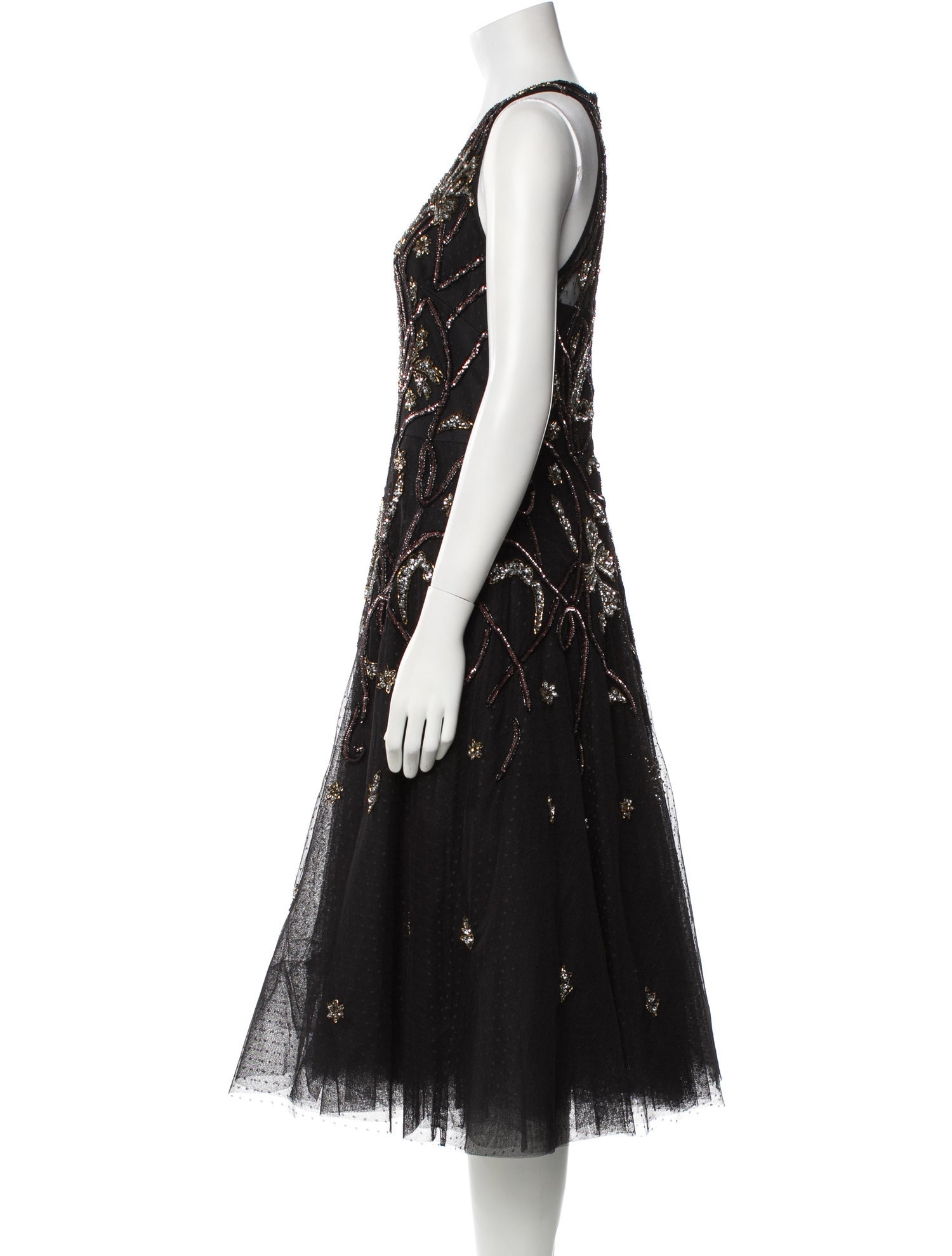 Aidan Mattox V-Neck Midi Length Dress w/ Tags