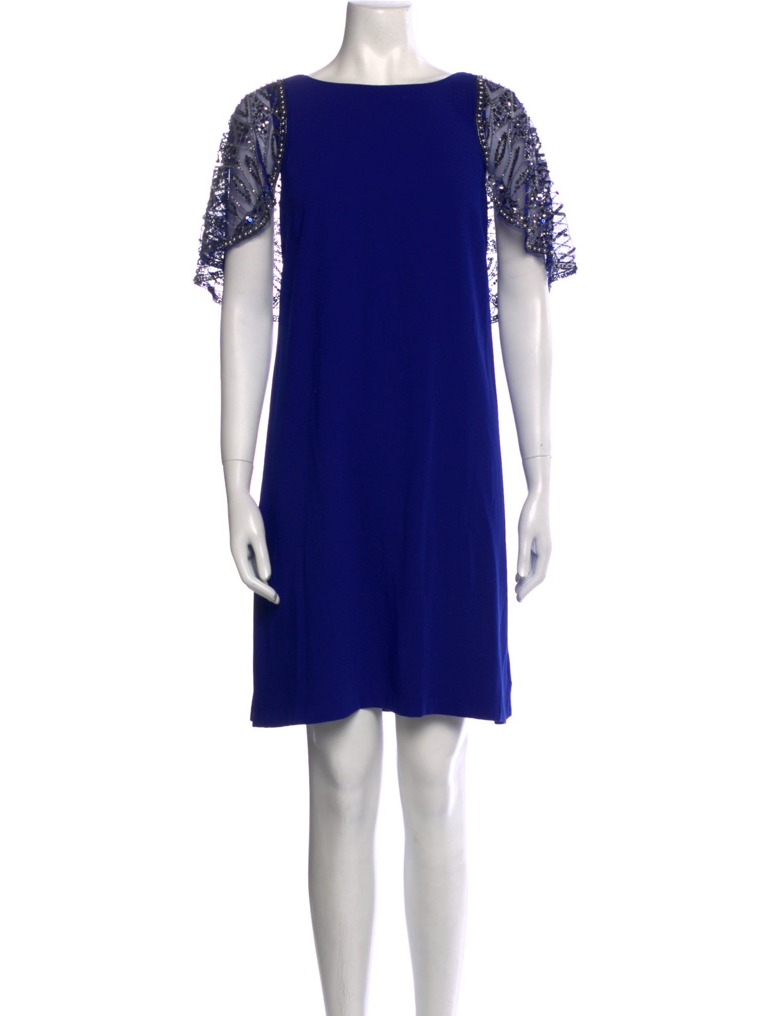 Aidan Mattox Bateau Neckline Knee-Length Dress