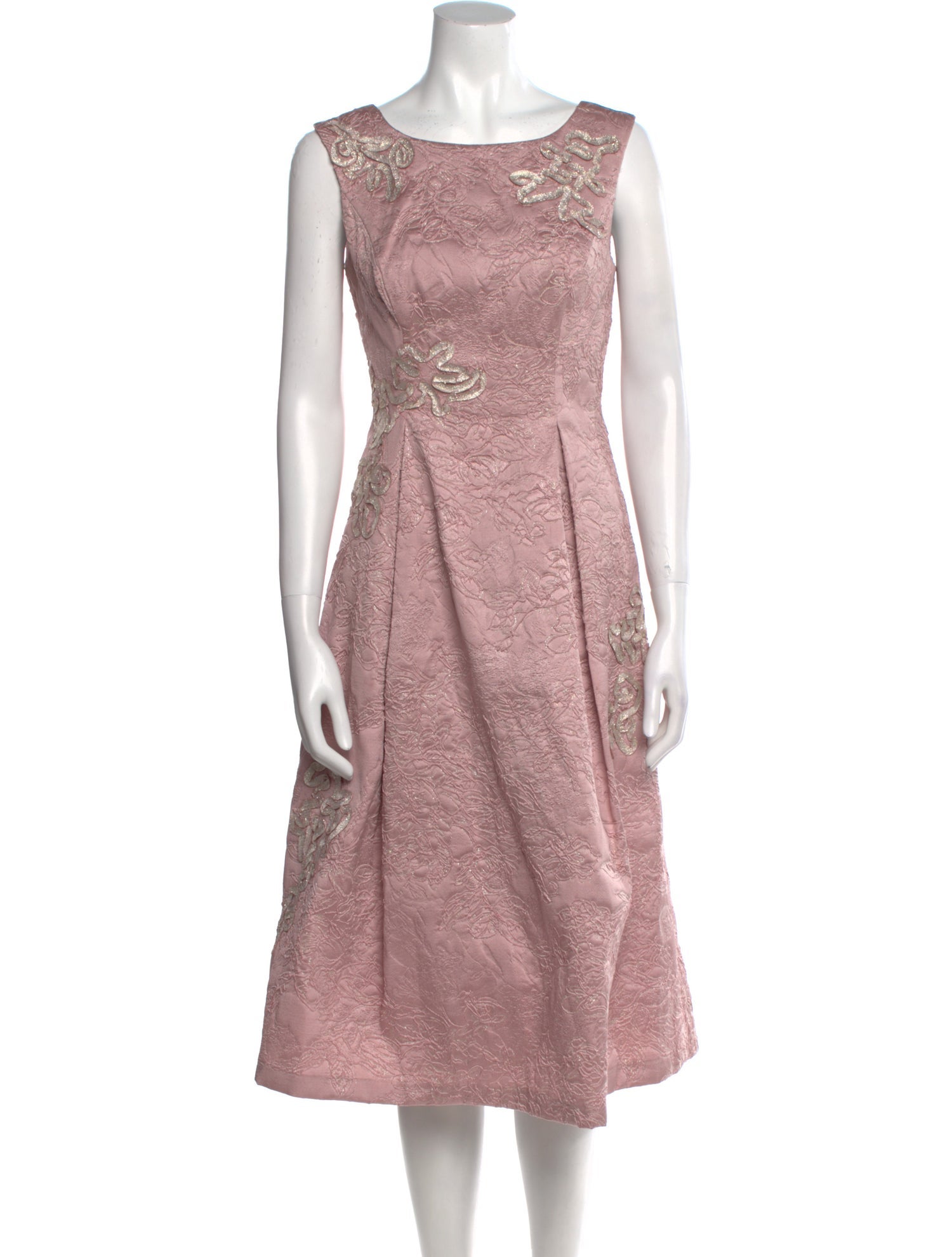 Aidan Mattox Bateau Neckline Midi Length Dress