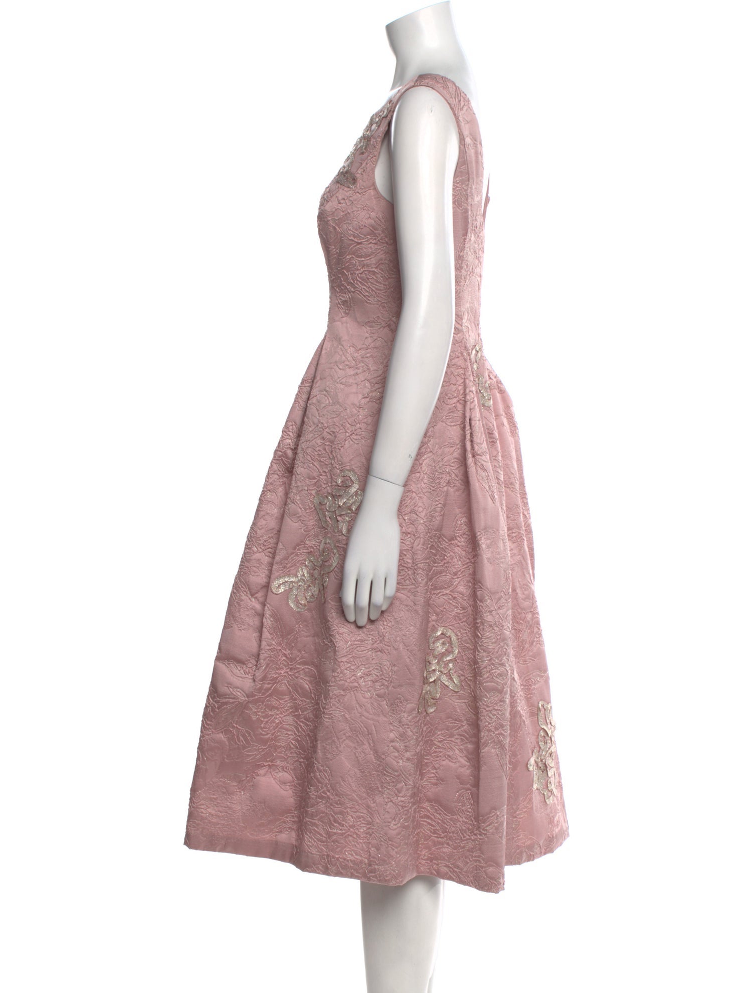 Aidan Mattox Bateau Neckline Midi Length Dress