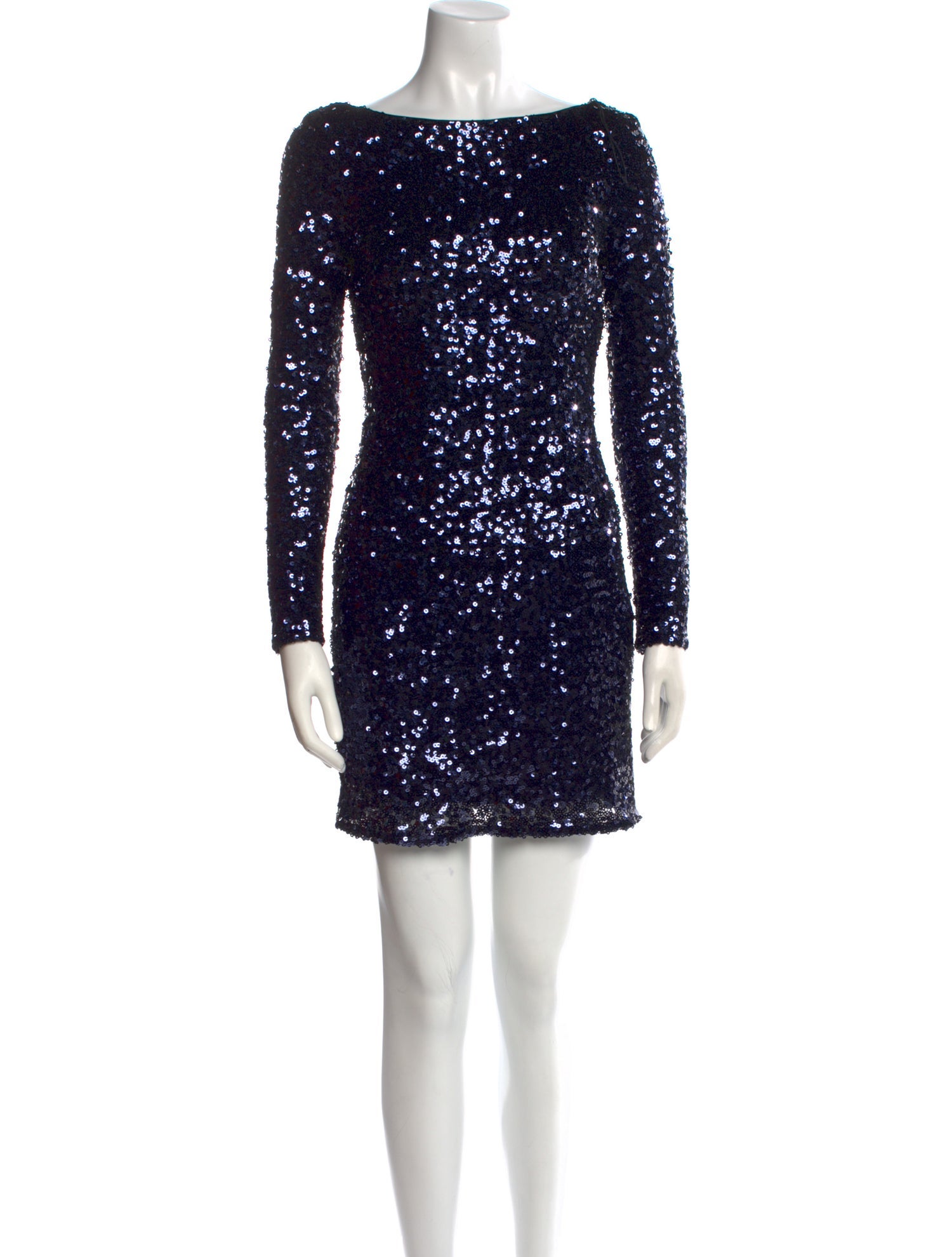 Aidan Mattox Bateau Neckline Mini Dress