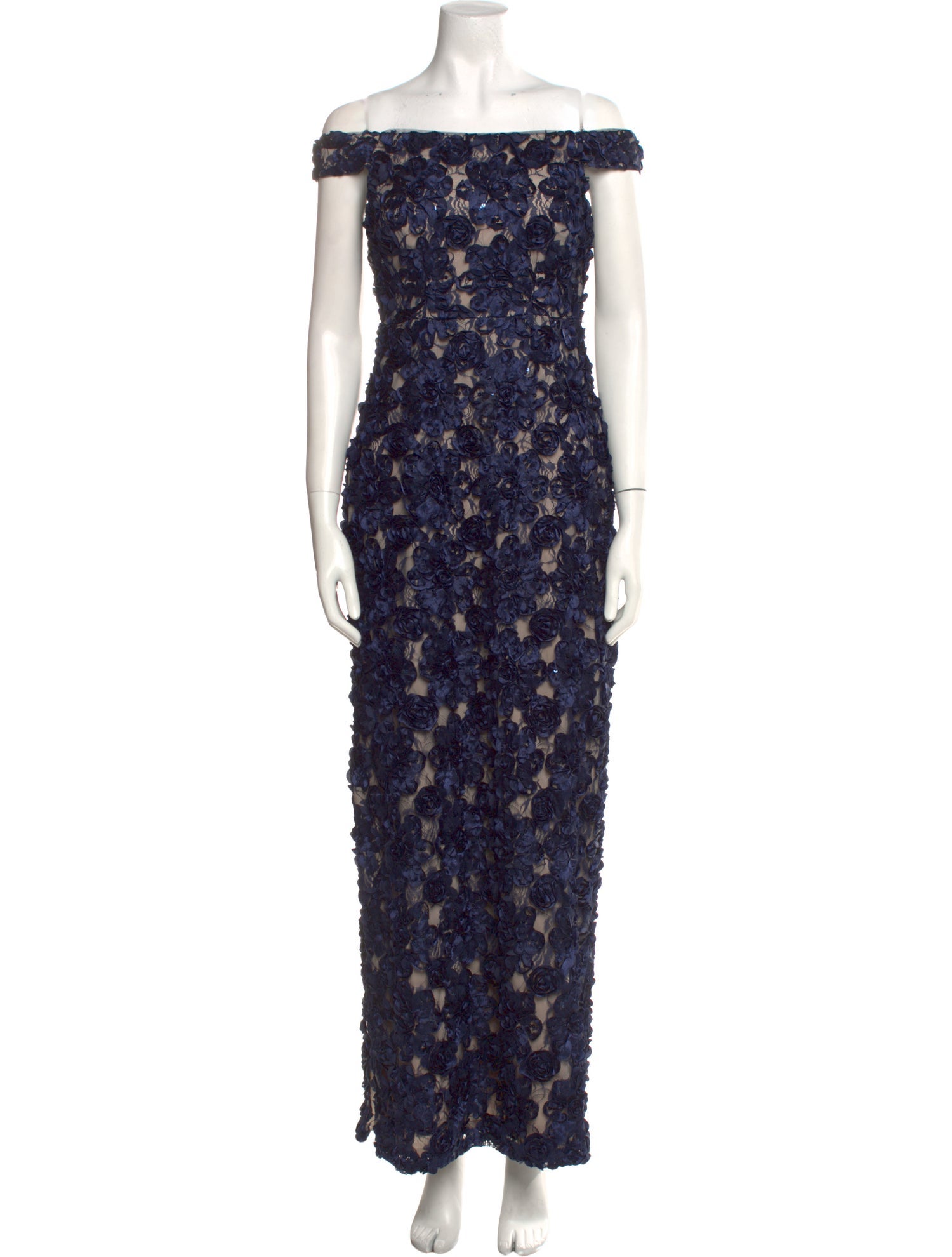 Aidan Mattox Floral Print Long Dress