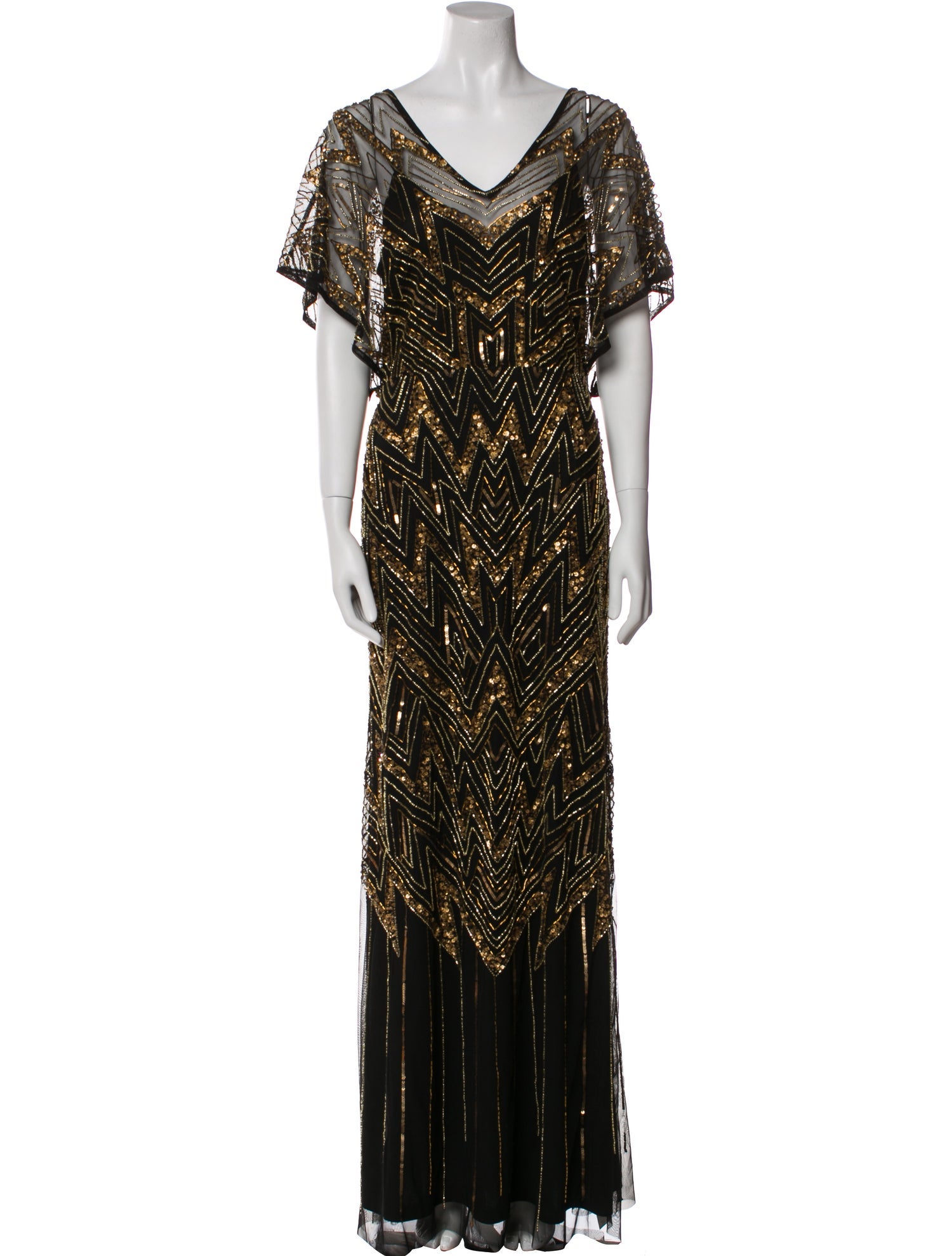 Aidan Mattox Printed Long Dress