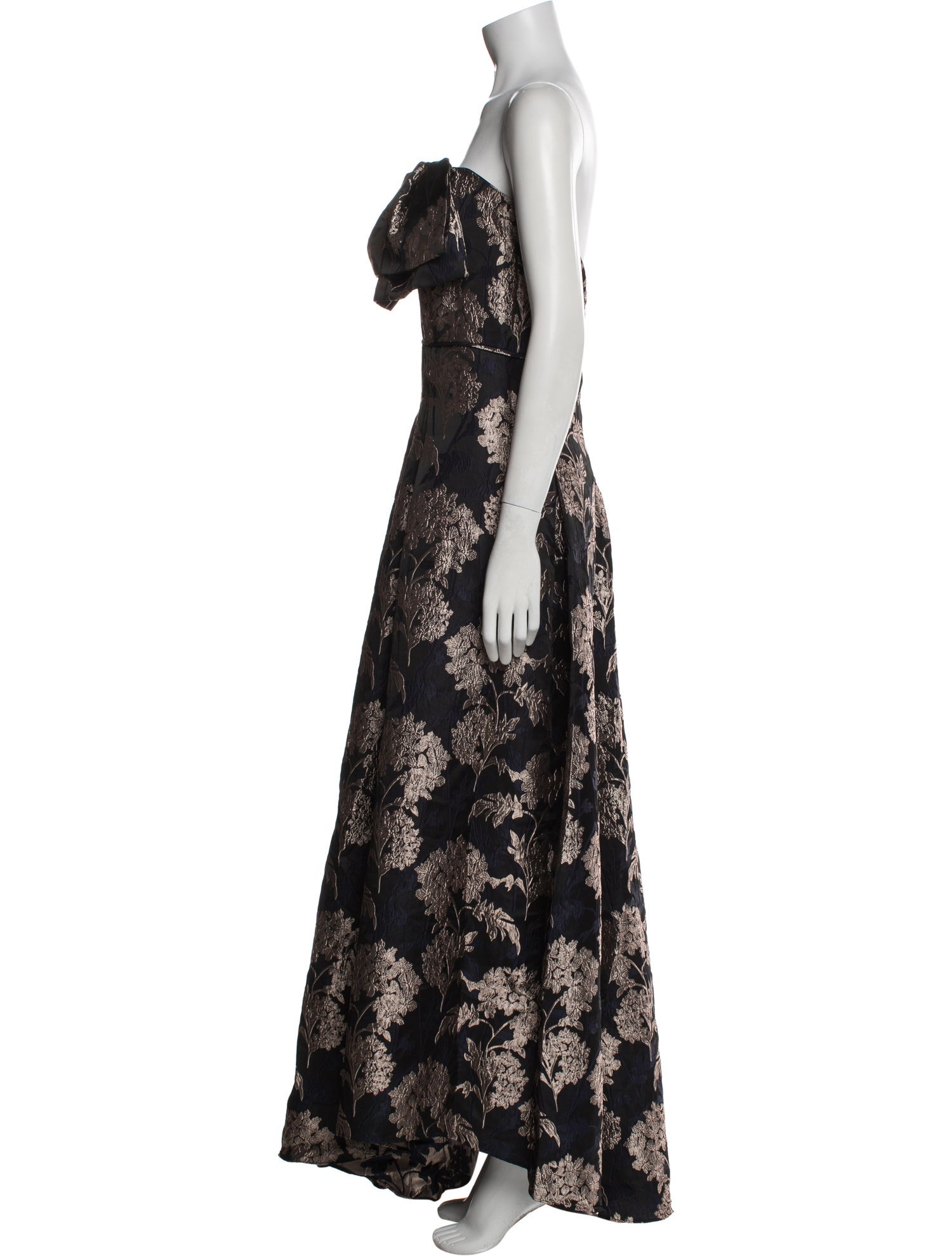 Aidan Mattox Floral Print Midi Length Dress