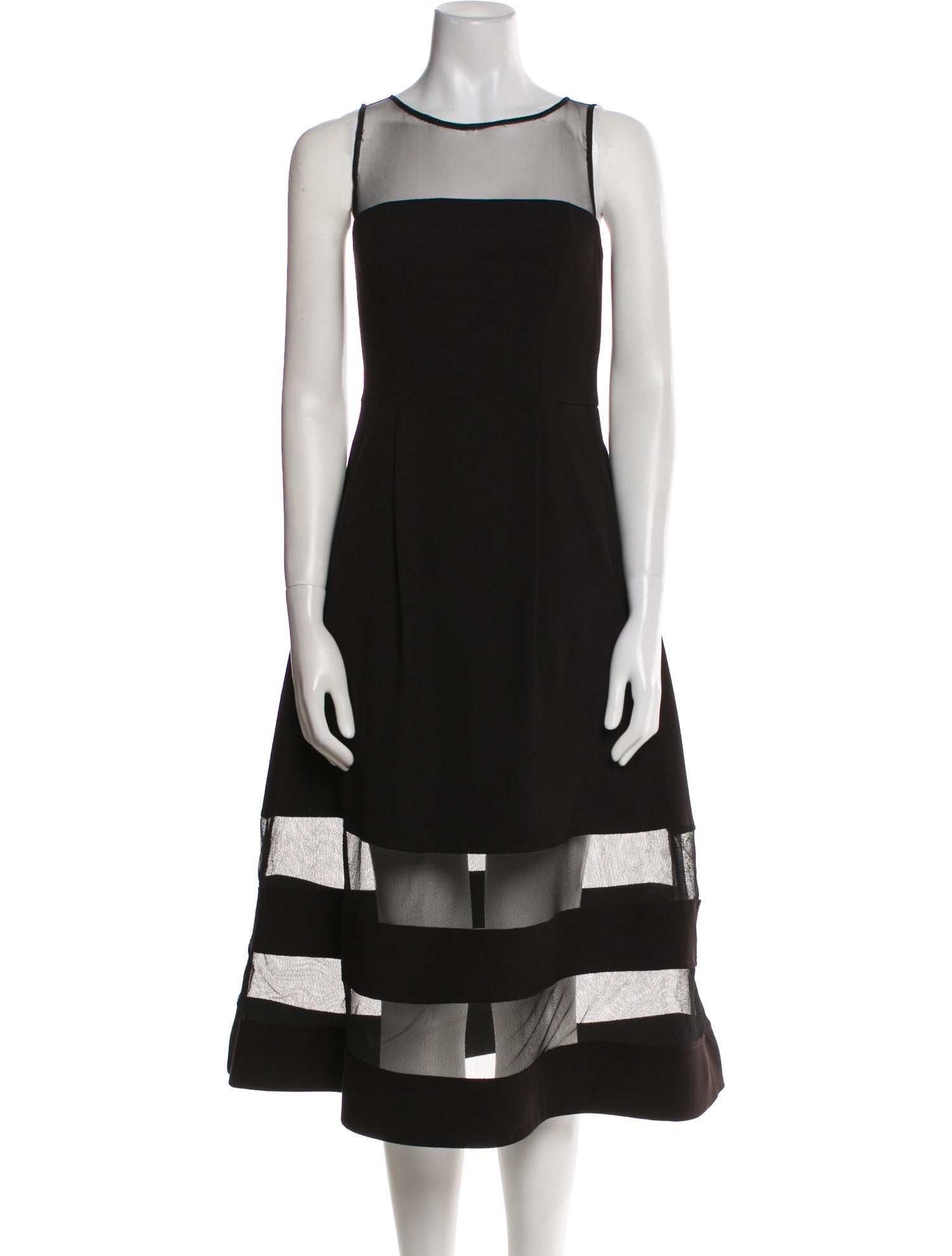 Aidan Mattox Bateau Neckline Midi Length Dress