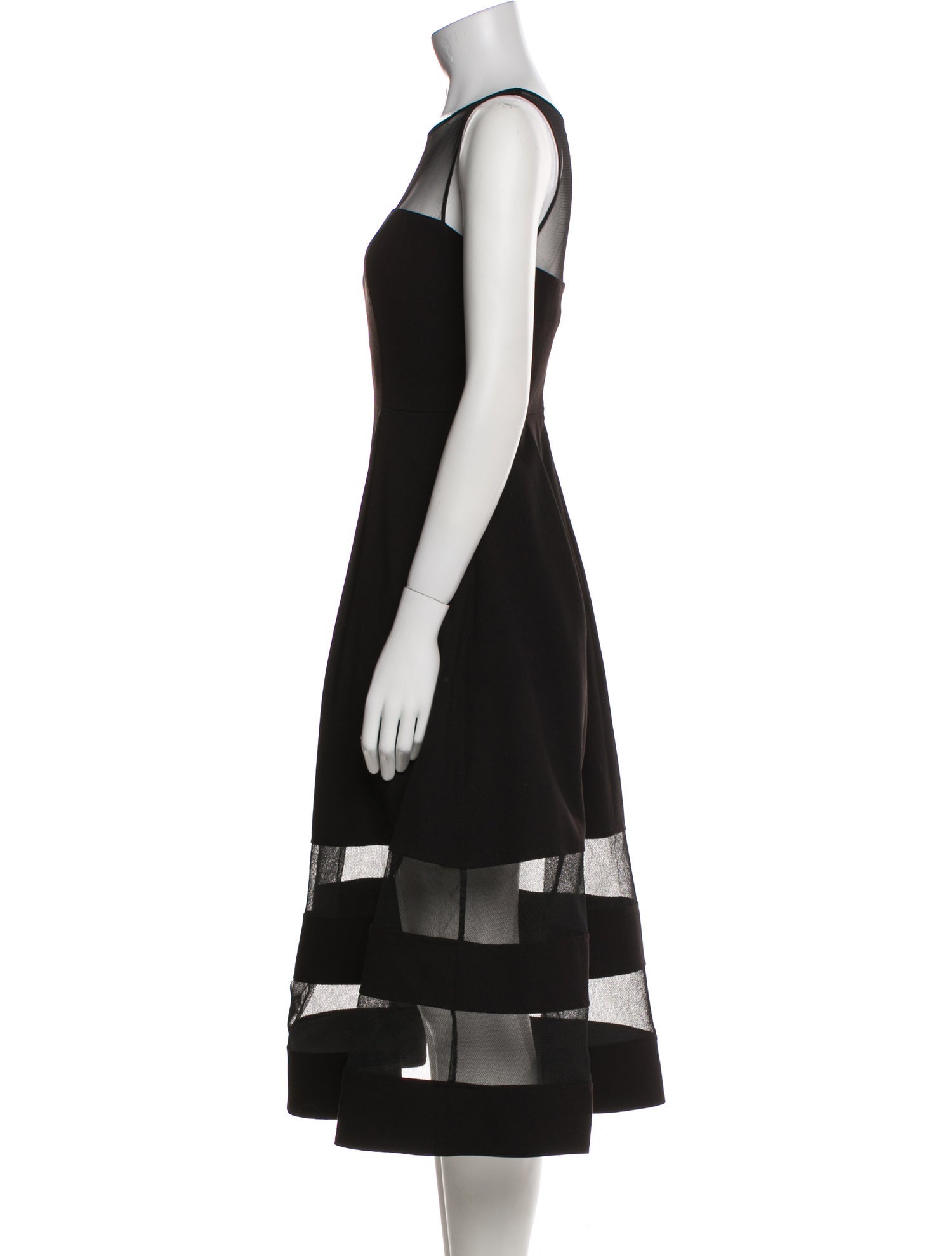 Aidan Mattox Bateau Neckline Midi Length Dress