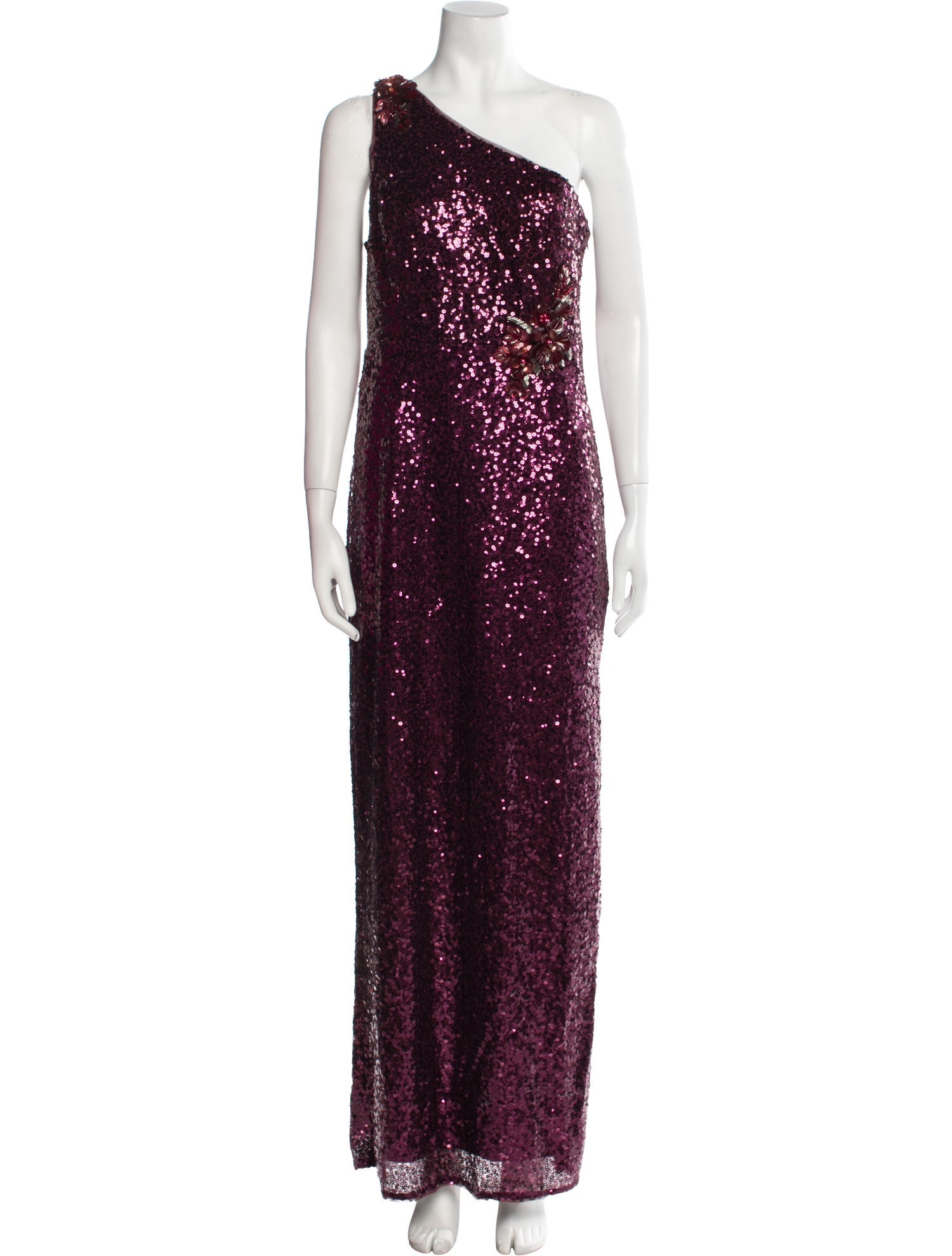 Aidan Mattox One-Shoulder Long Dress