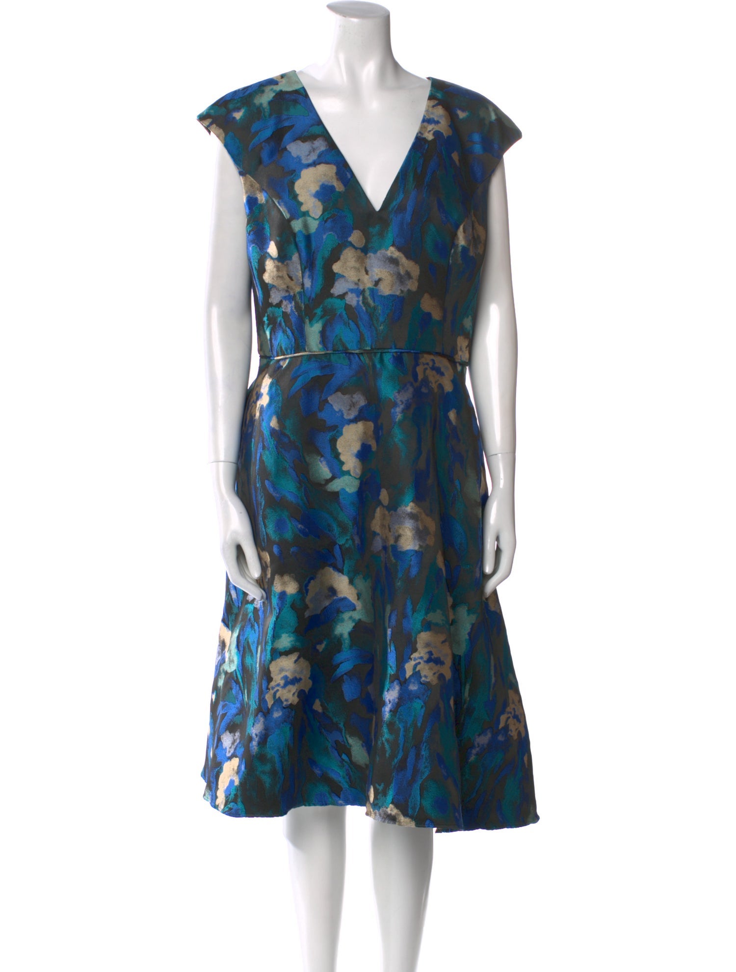 Aidan Mattox Printed Midi Length Dress