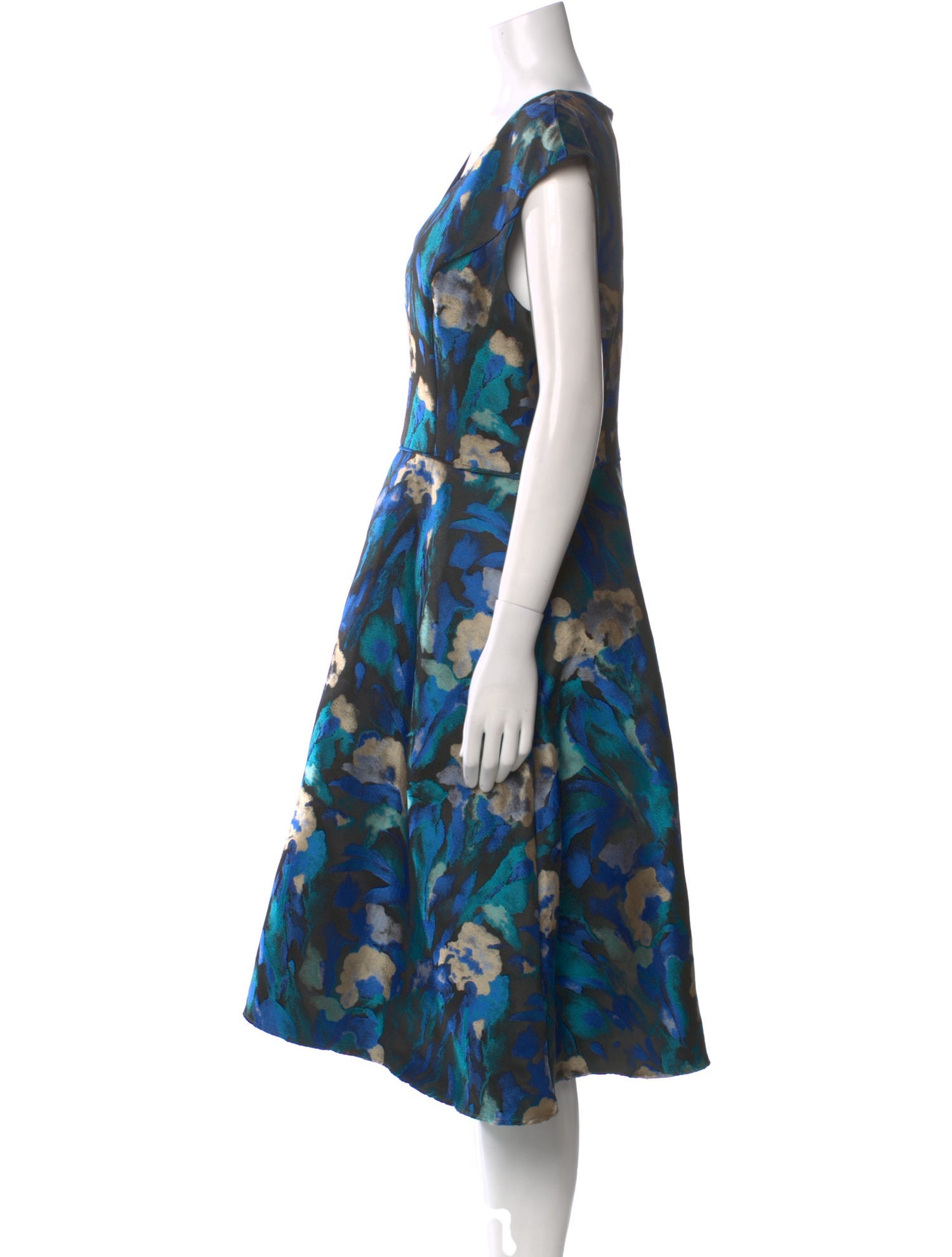 Aidan Mattox Printed Midi Length Dress