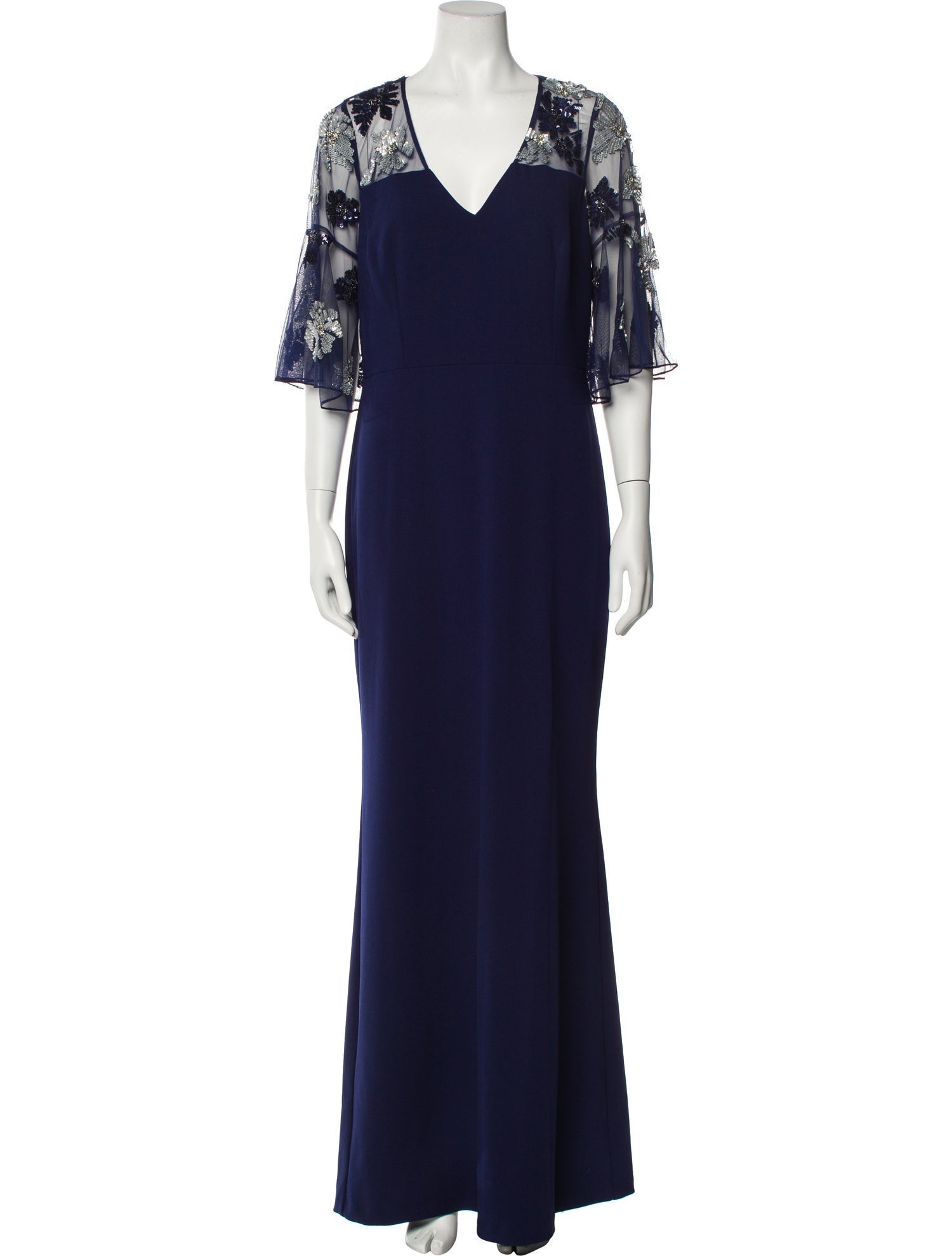 Aidan Mattox V-Neck Long Dress
