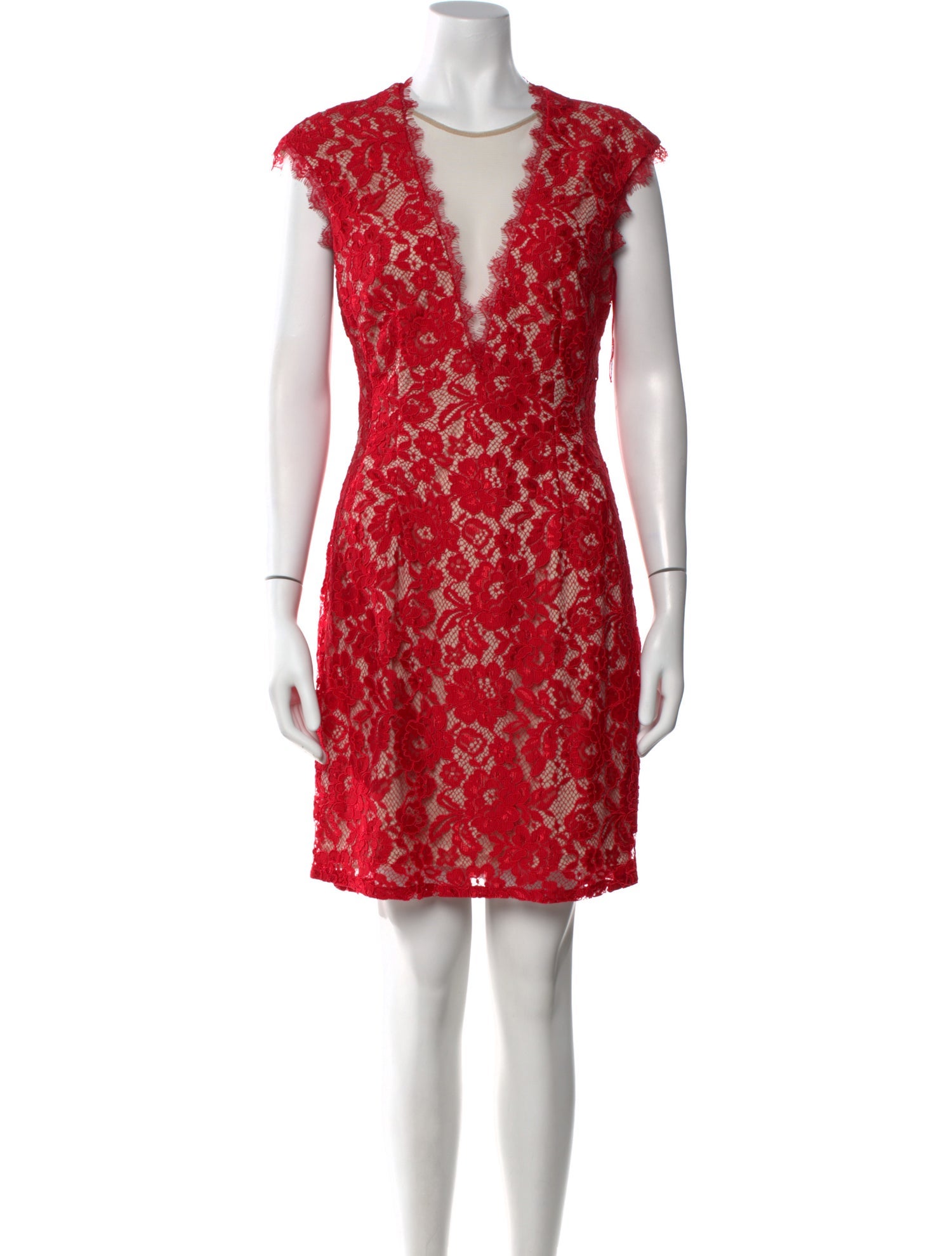 Aidan Mattox Lace Pattern Mini Dress
