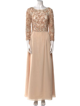 Aidan Mattox Silk Long Dress