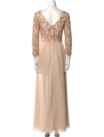 Aidan Mattox Silk Long Dress