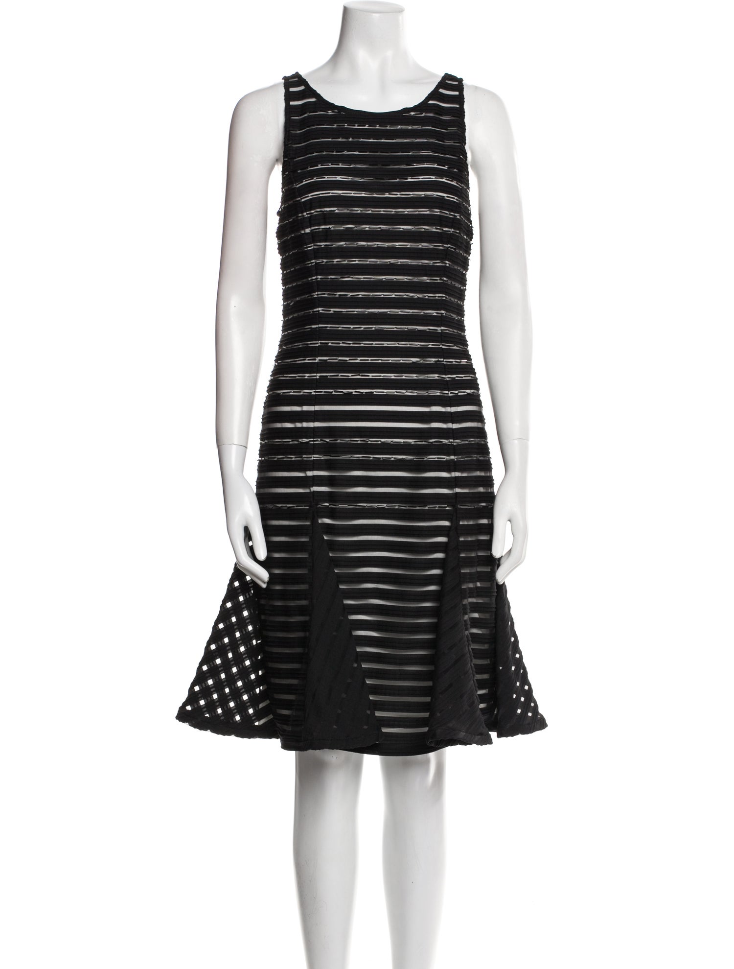 Aidan Mattox Striped Knee-Length Dress