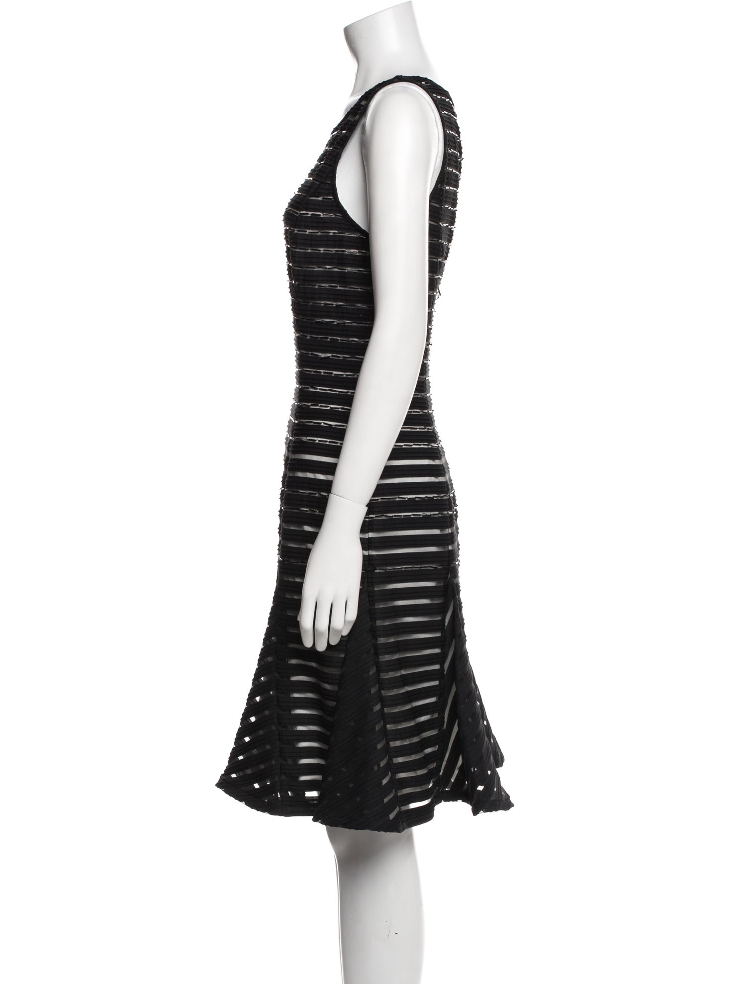 Aidan Mattox Striped Knee-Length Dress