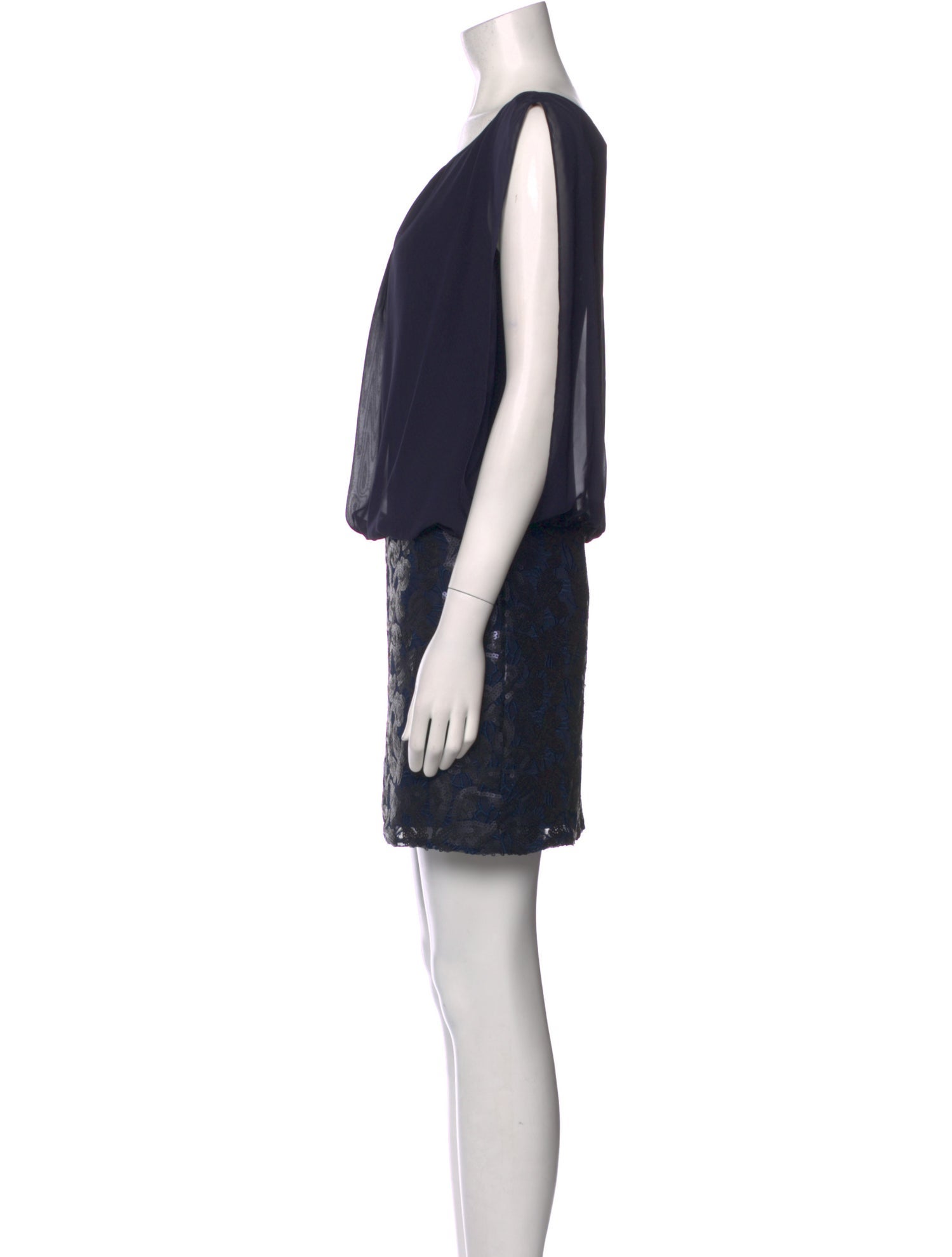 Aidan Mattox Bateau Neckline Mini Dress