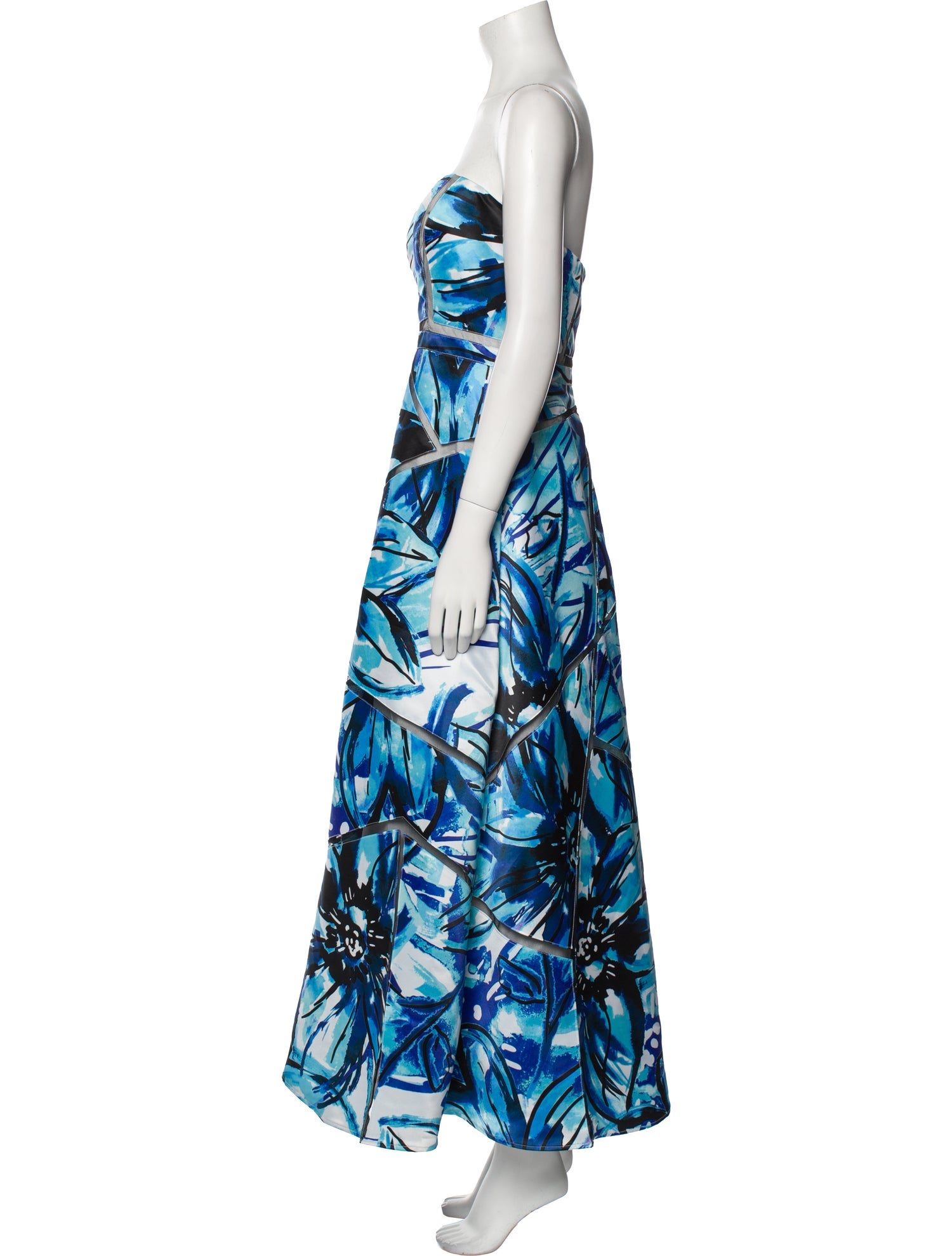 Aidan Mattox Floral Print Midi Length Dress