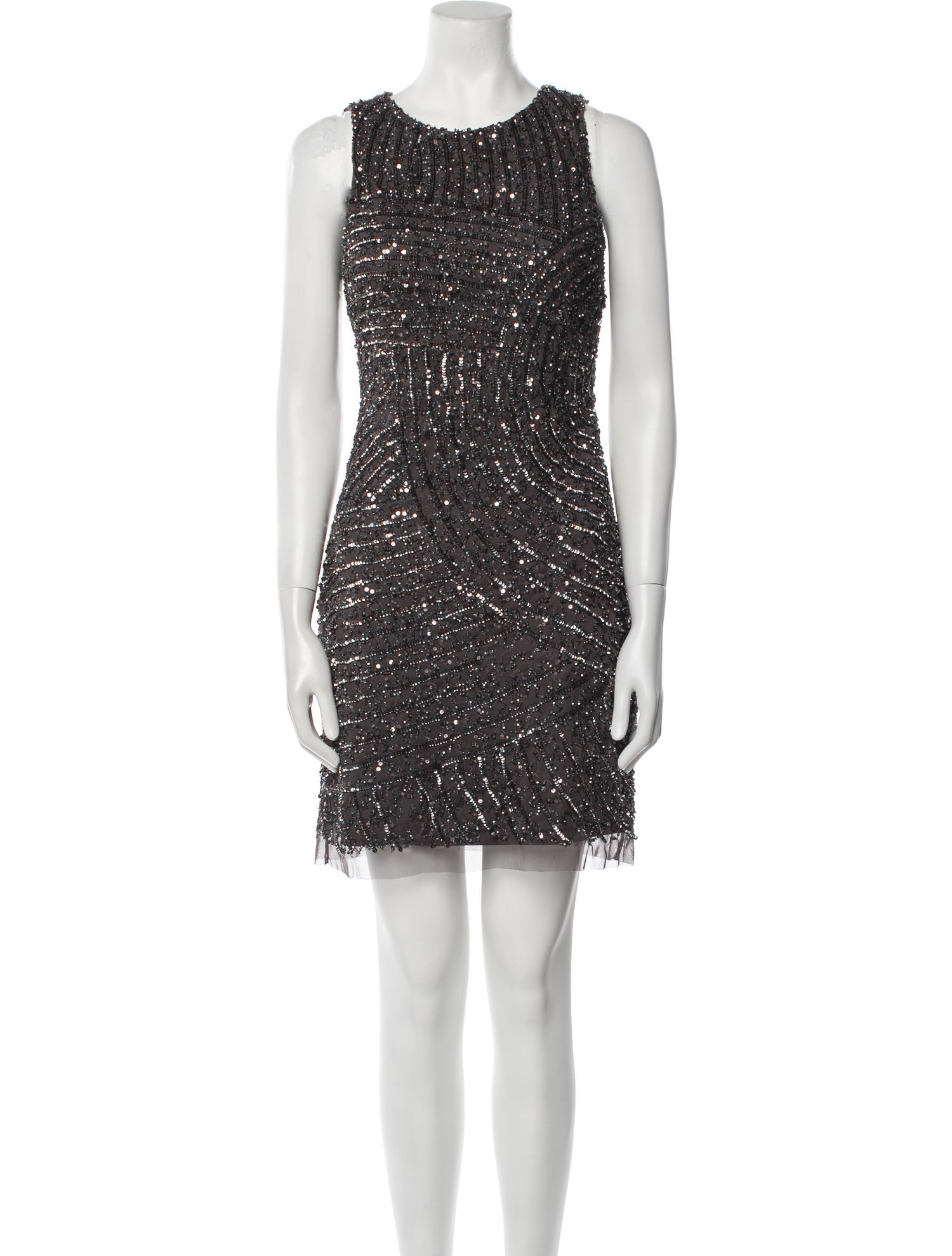 Aidan Mattox Crew Neck Mini Dress