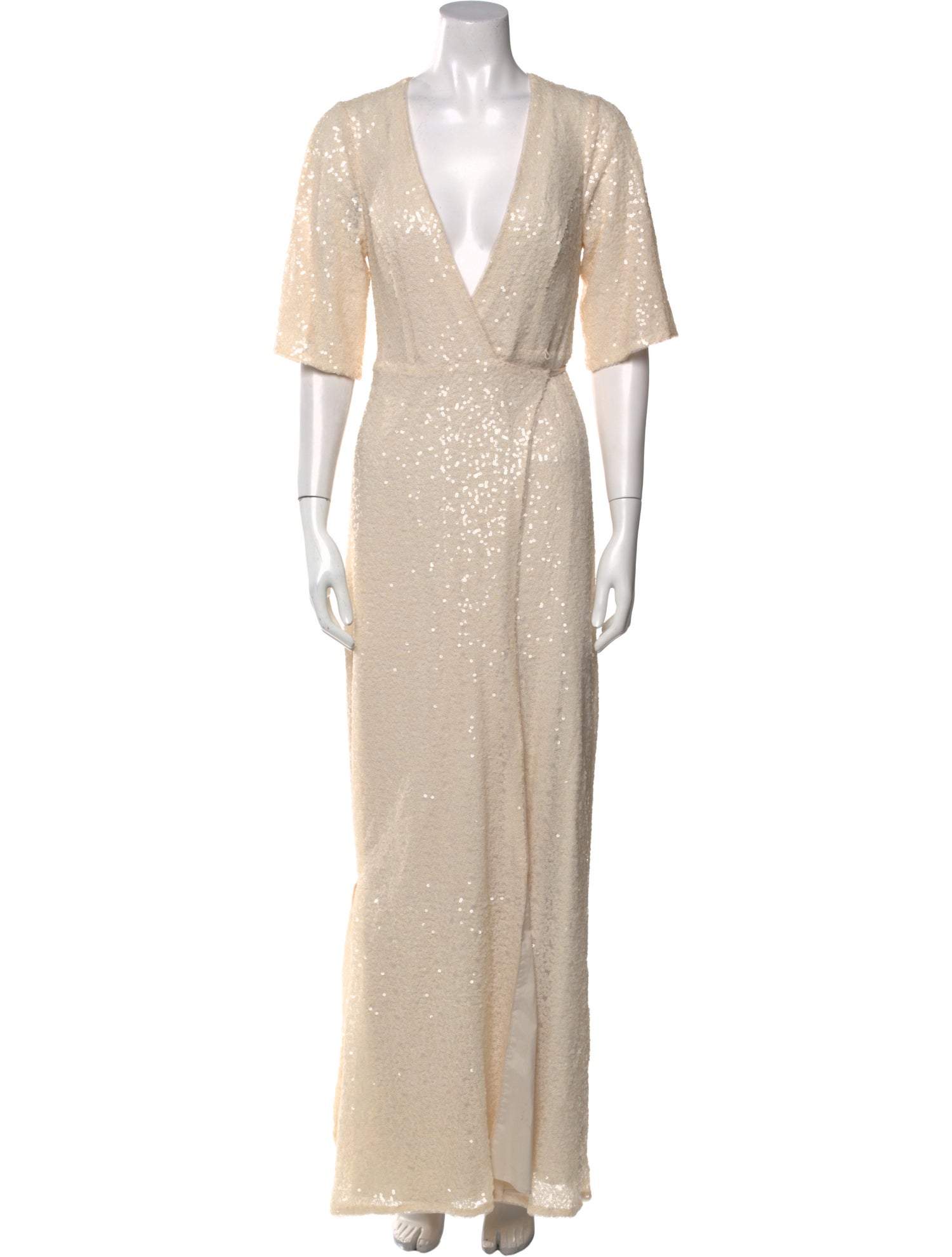 Aidan Mattox Plunge Neckline Long Dress