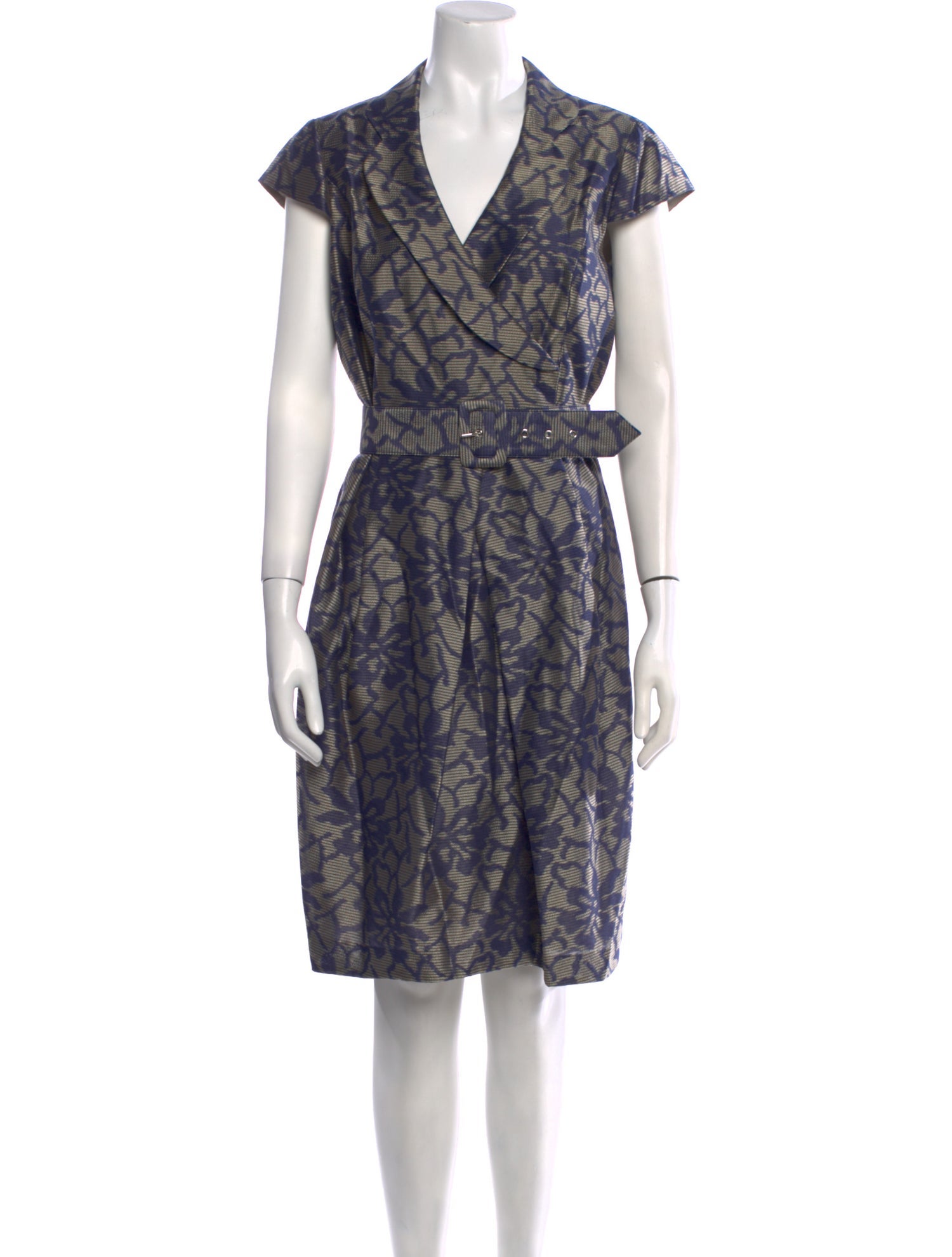Aidan Mattox Printed Knee-Length Dress