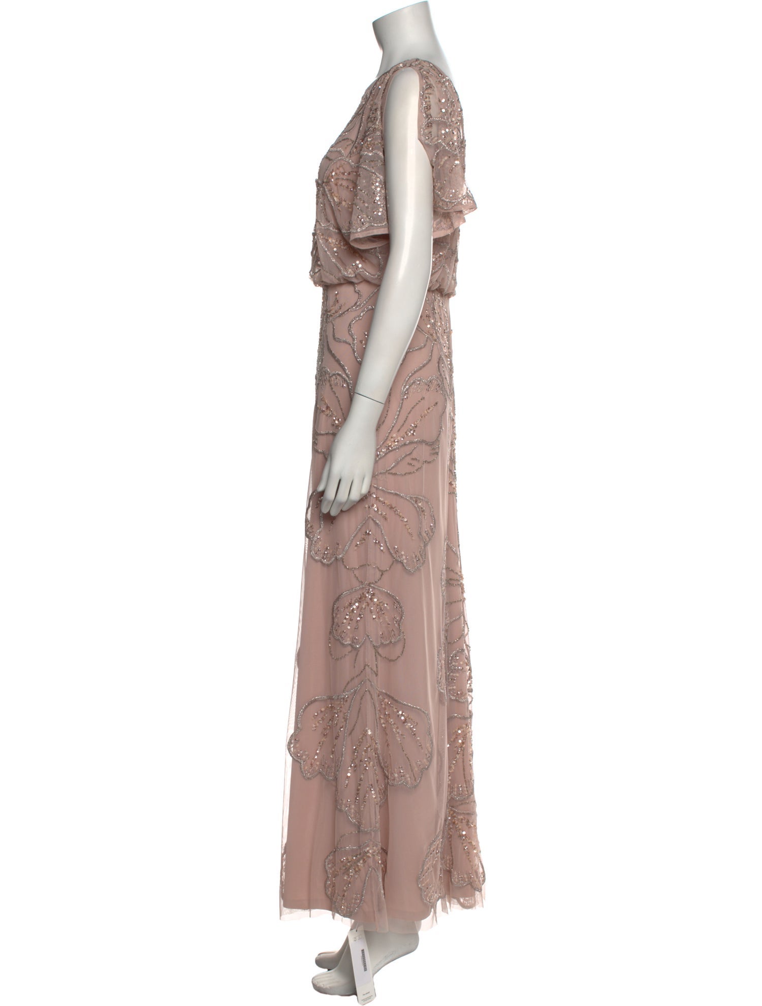 Aidan Mattox Lace Pattern Long Dress