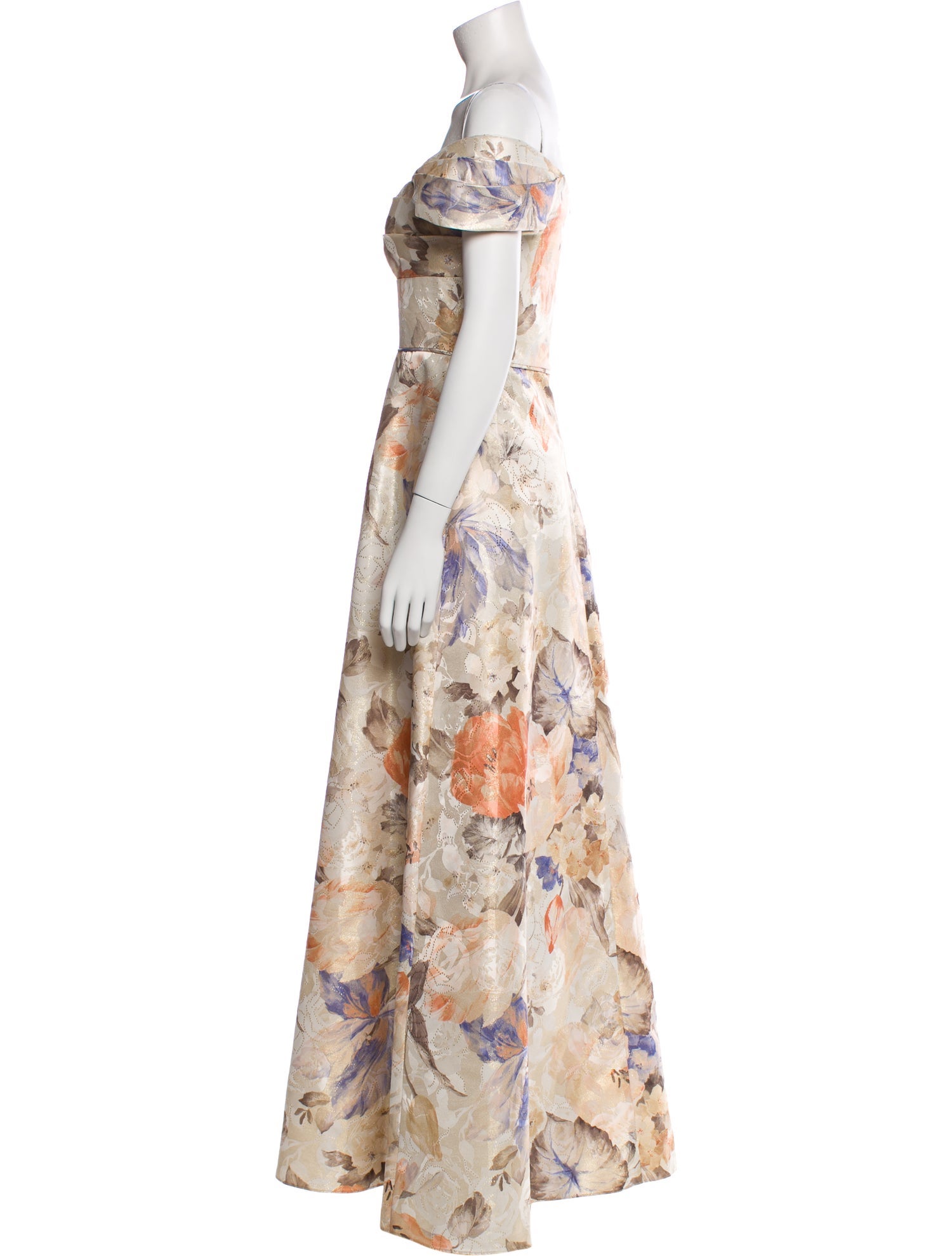 Aidan Mattox Floral Print Long Dress w/ Tags