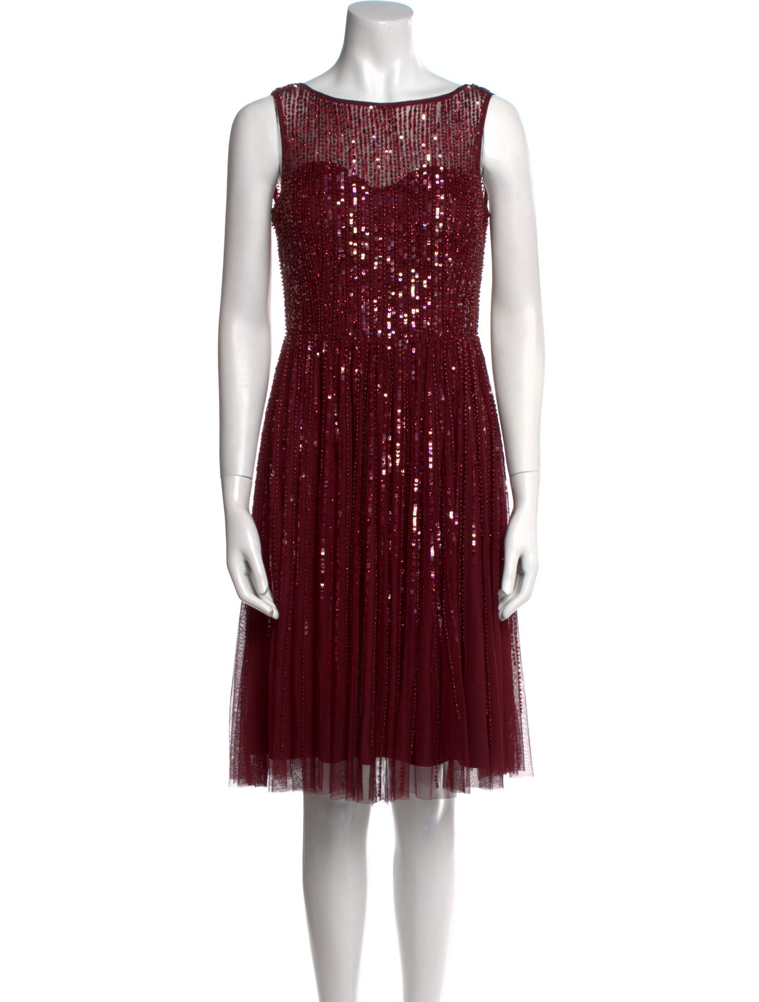 Aidan Mattox Bateau Neckline Mini Dress