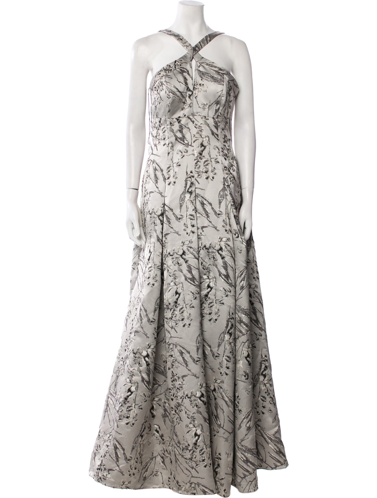 Aidan Mattox Floral Print Long Dress