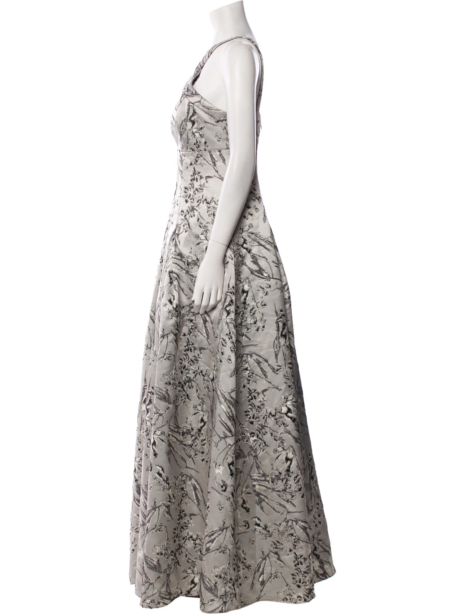 Aidan Mattox Floral Print Long Dress