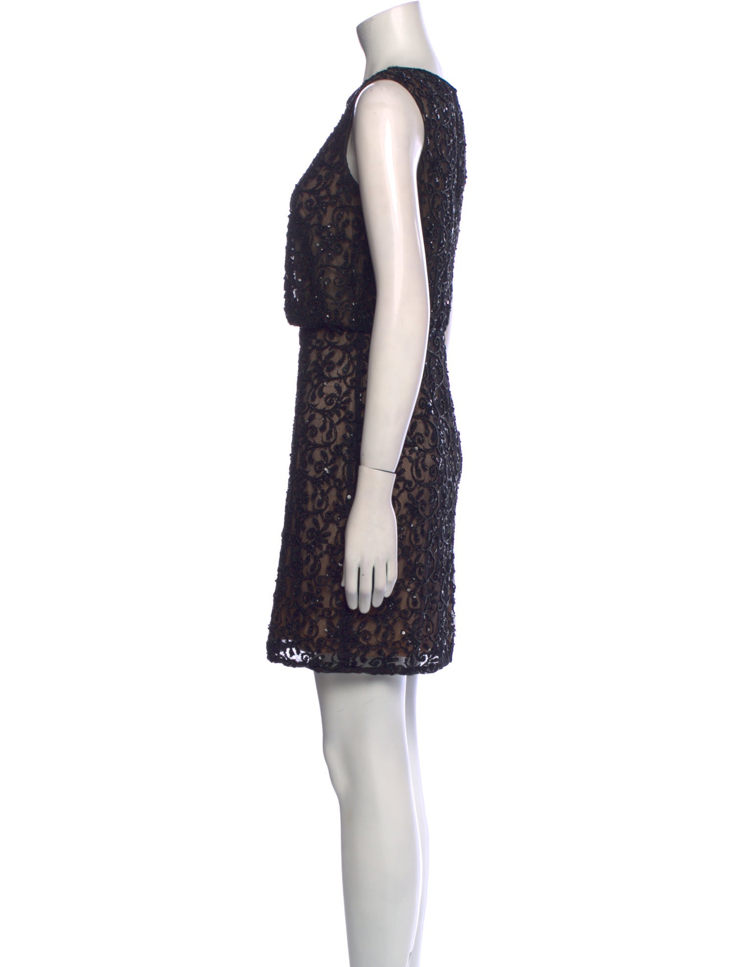 Aidan Mattox Lace Pattern Mini Dress