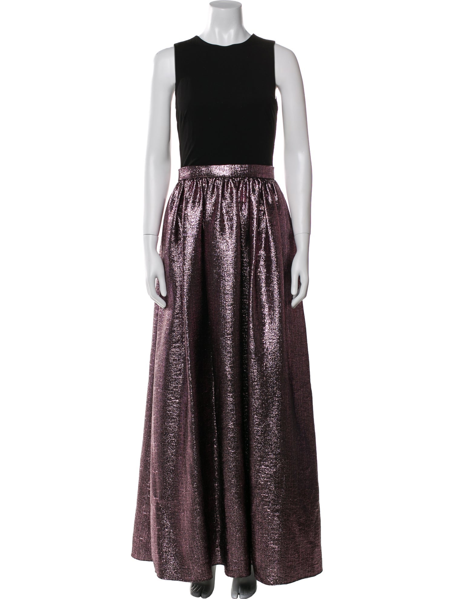 Aidan Mattox Crew Neck Long Dress