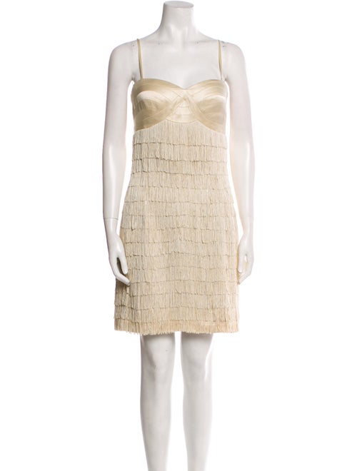 Aidan Mattox Square Neckline Mini Dress