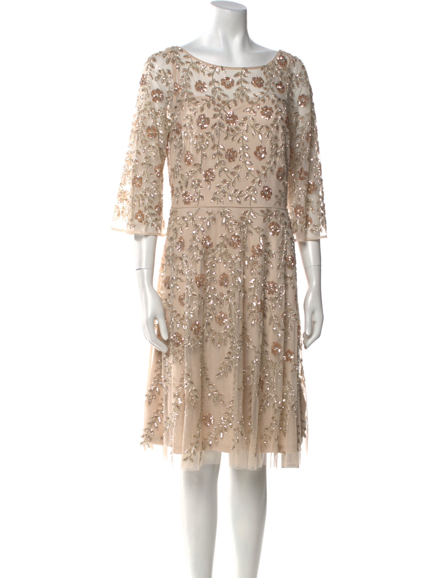 Aidan Mattox Lace Pattern Knee-Length Dress