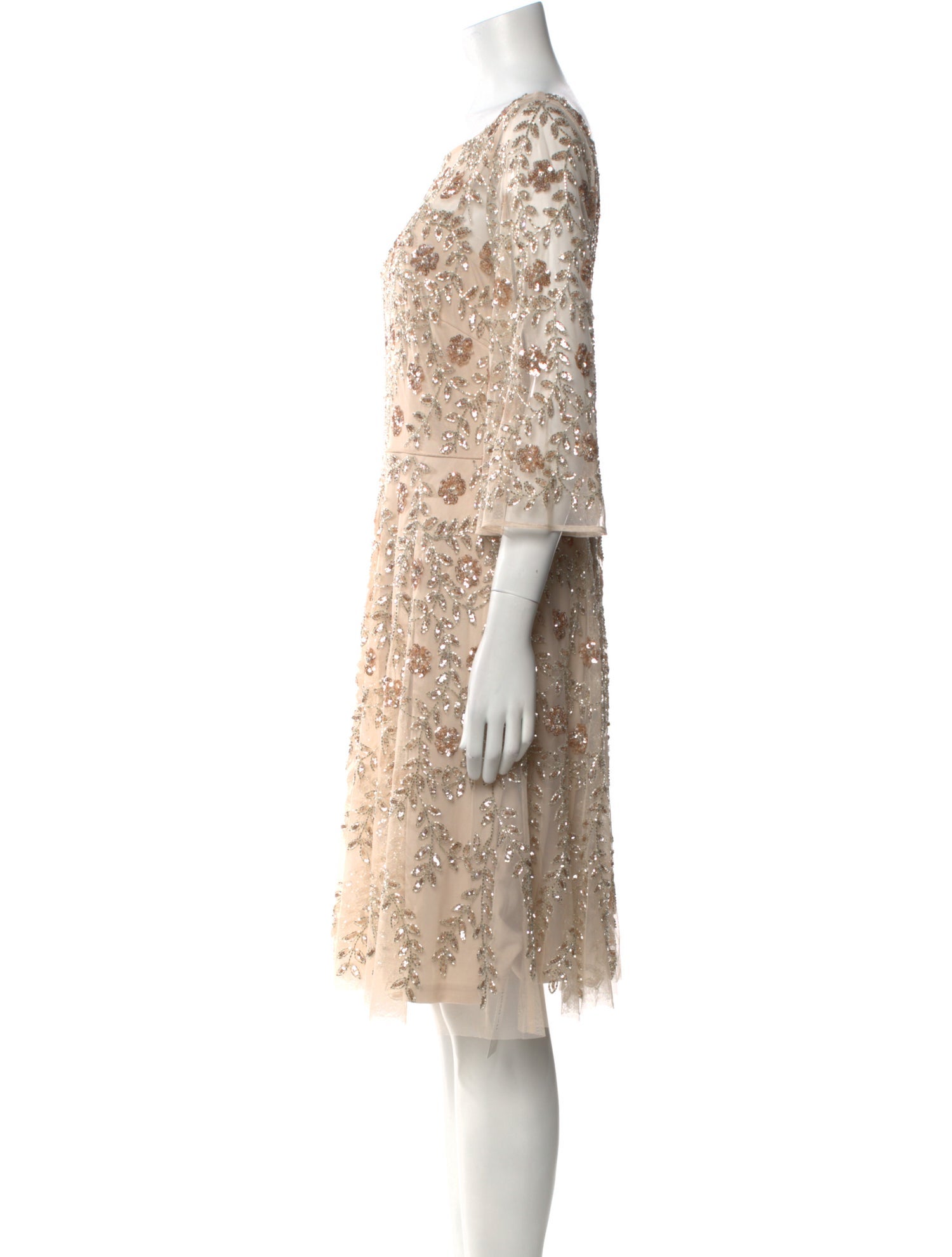 Aidan Mattox Lace Pattern Knee-Length Dress