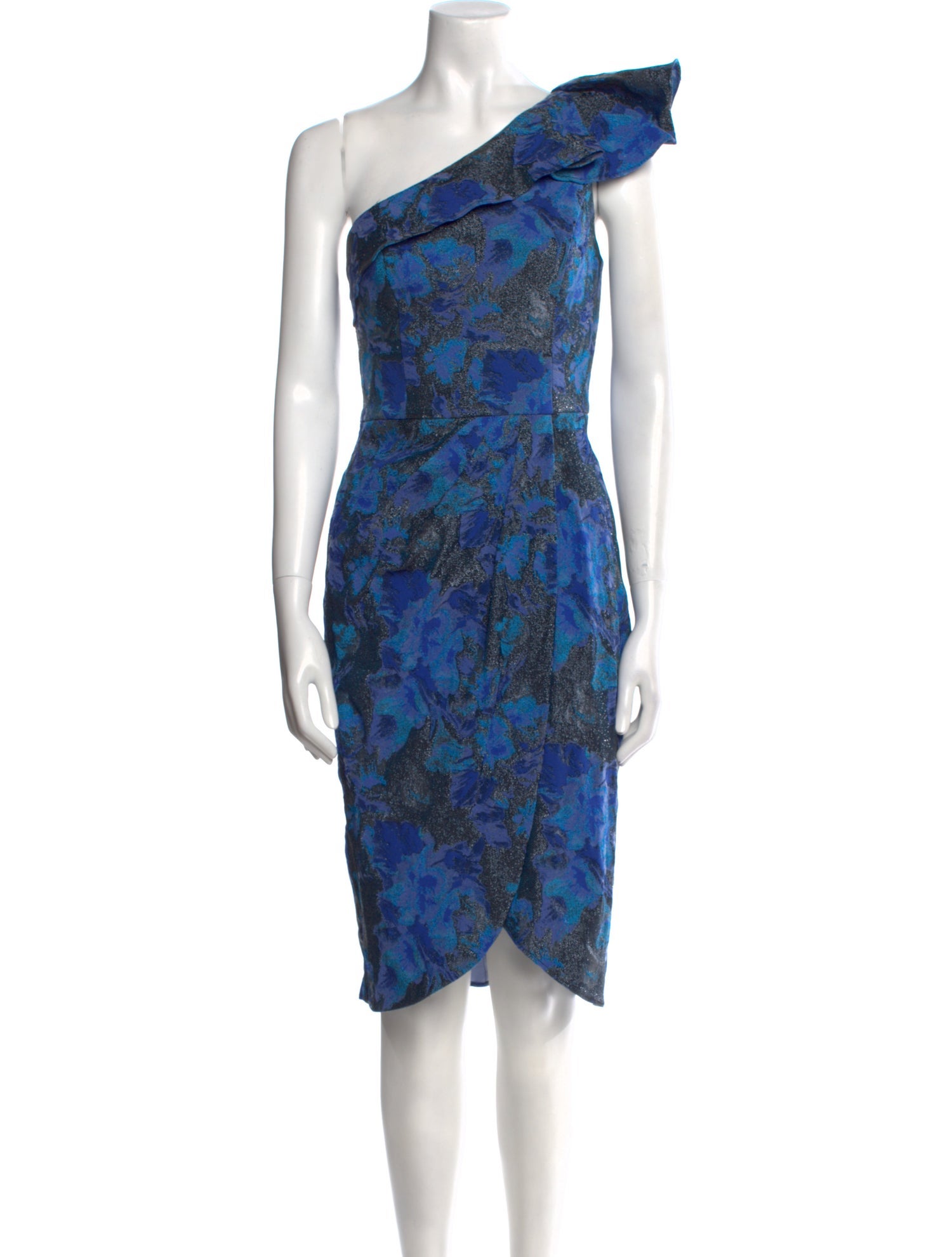 Aidan Mattox Floral Print Midi Length Dress