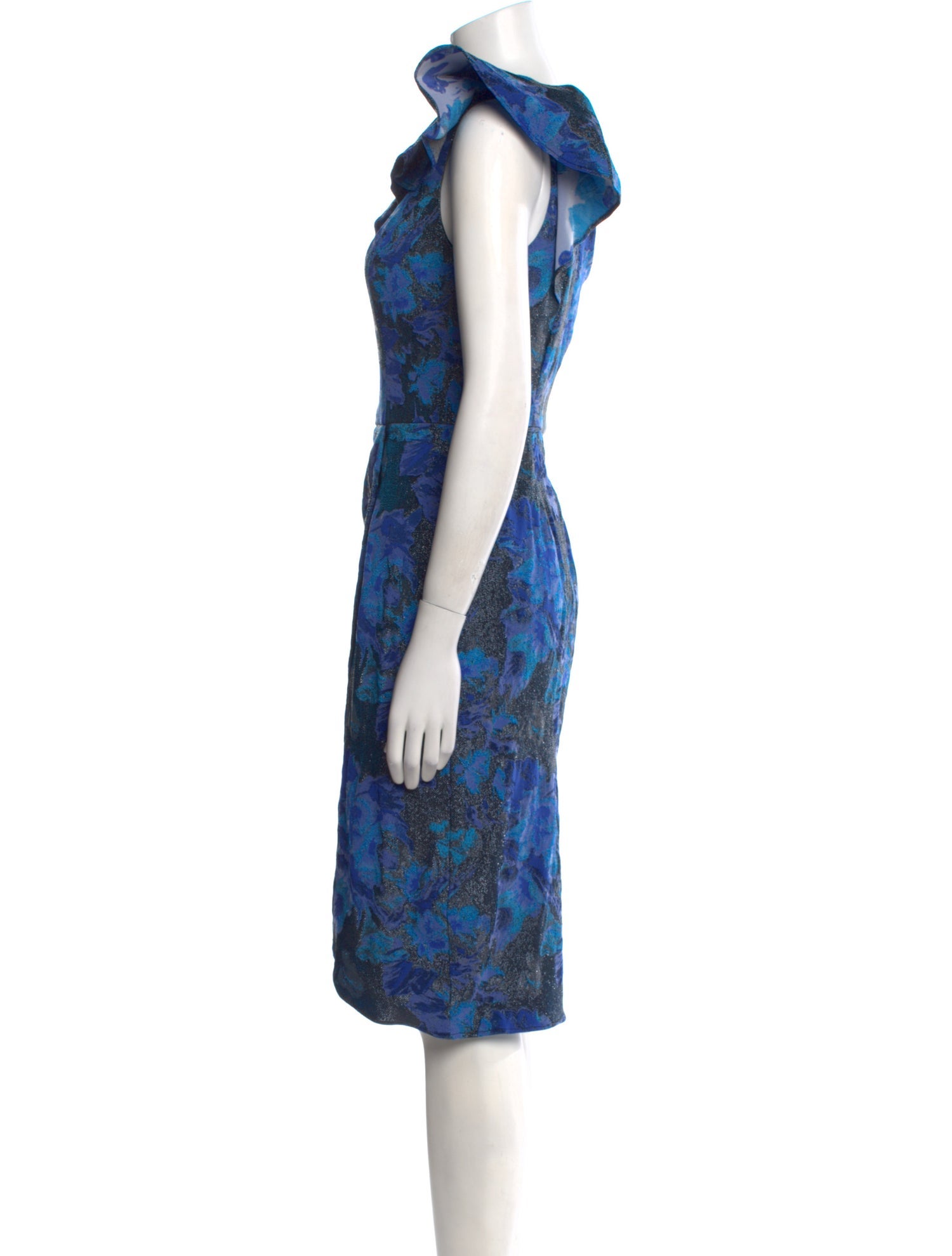 Aidan Mattox Floral Print Midi Length Dress