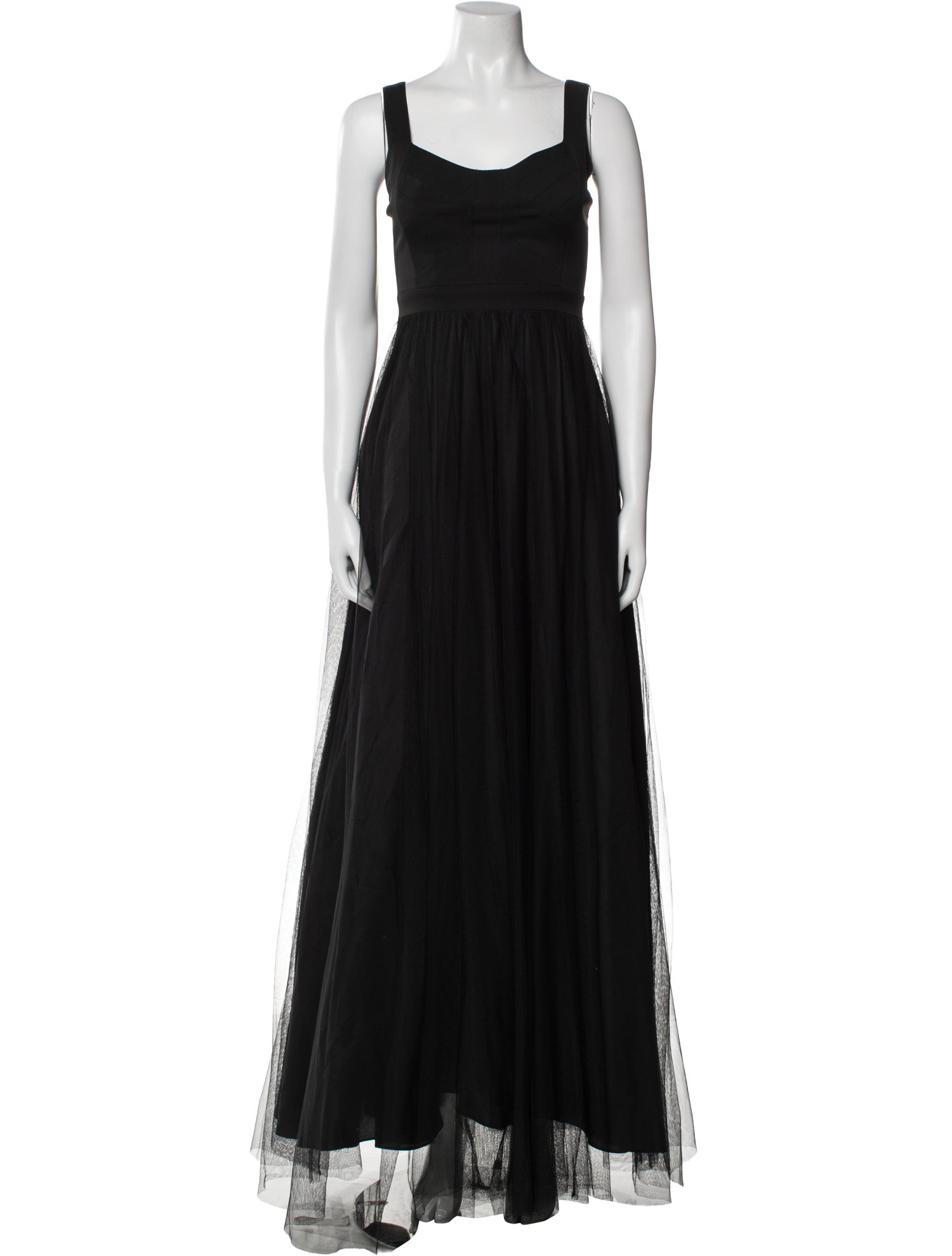 Aidan Mattox Square Neckline Long Dress
