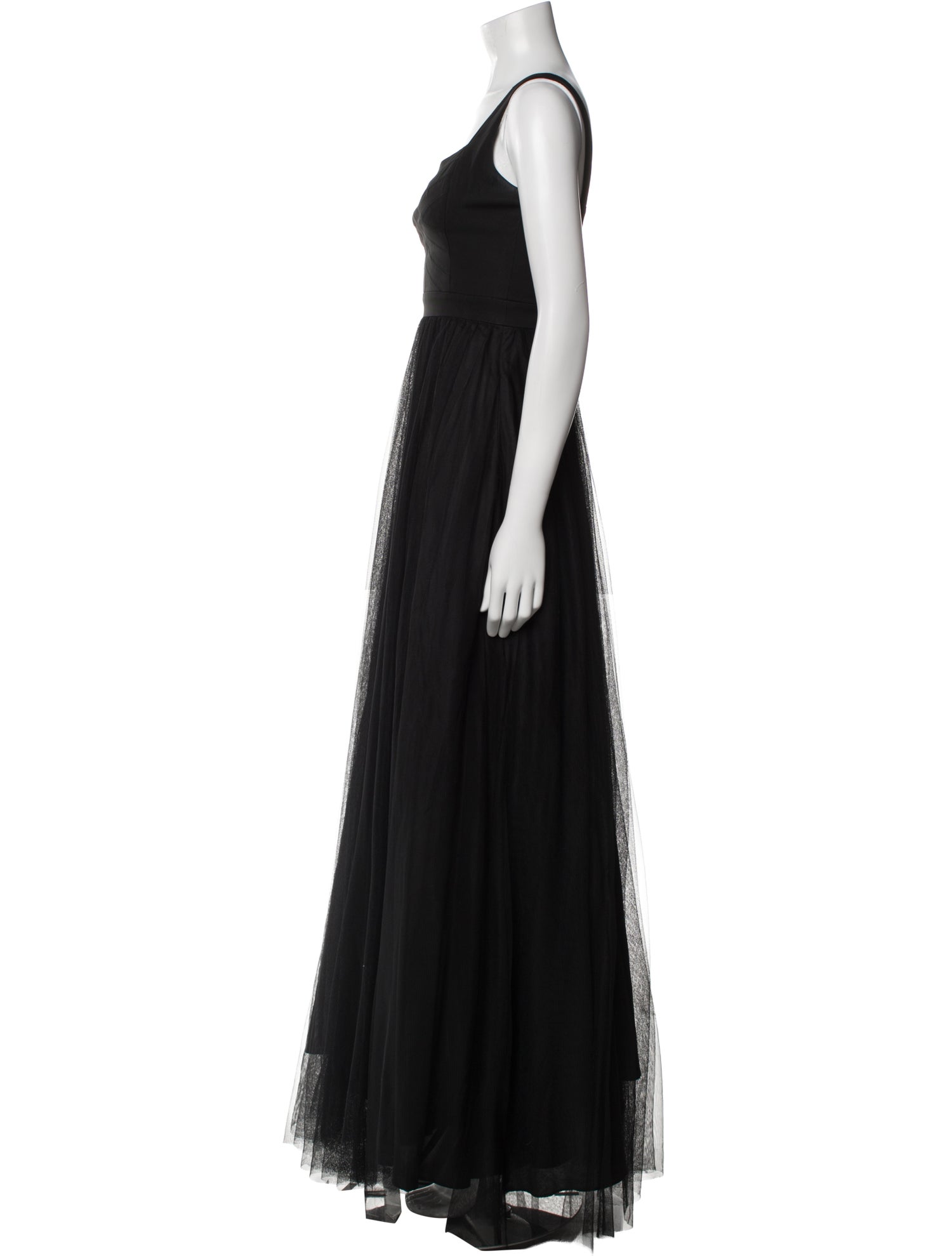 Aidan Mattox Square Neckline Long Dress