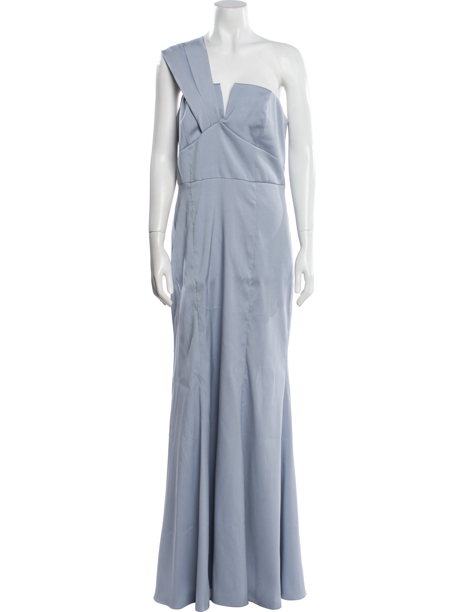 Aidan Mattox One-Shoulder Long Dress