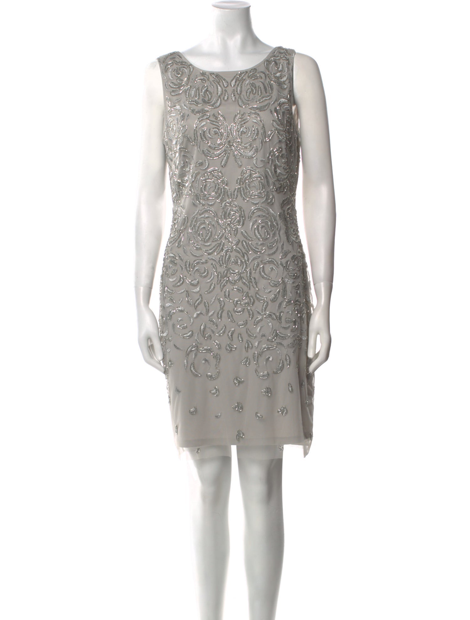 Aidan Mattox Bateau Neckline Mini Dress