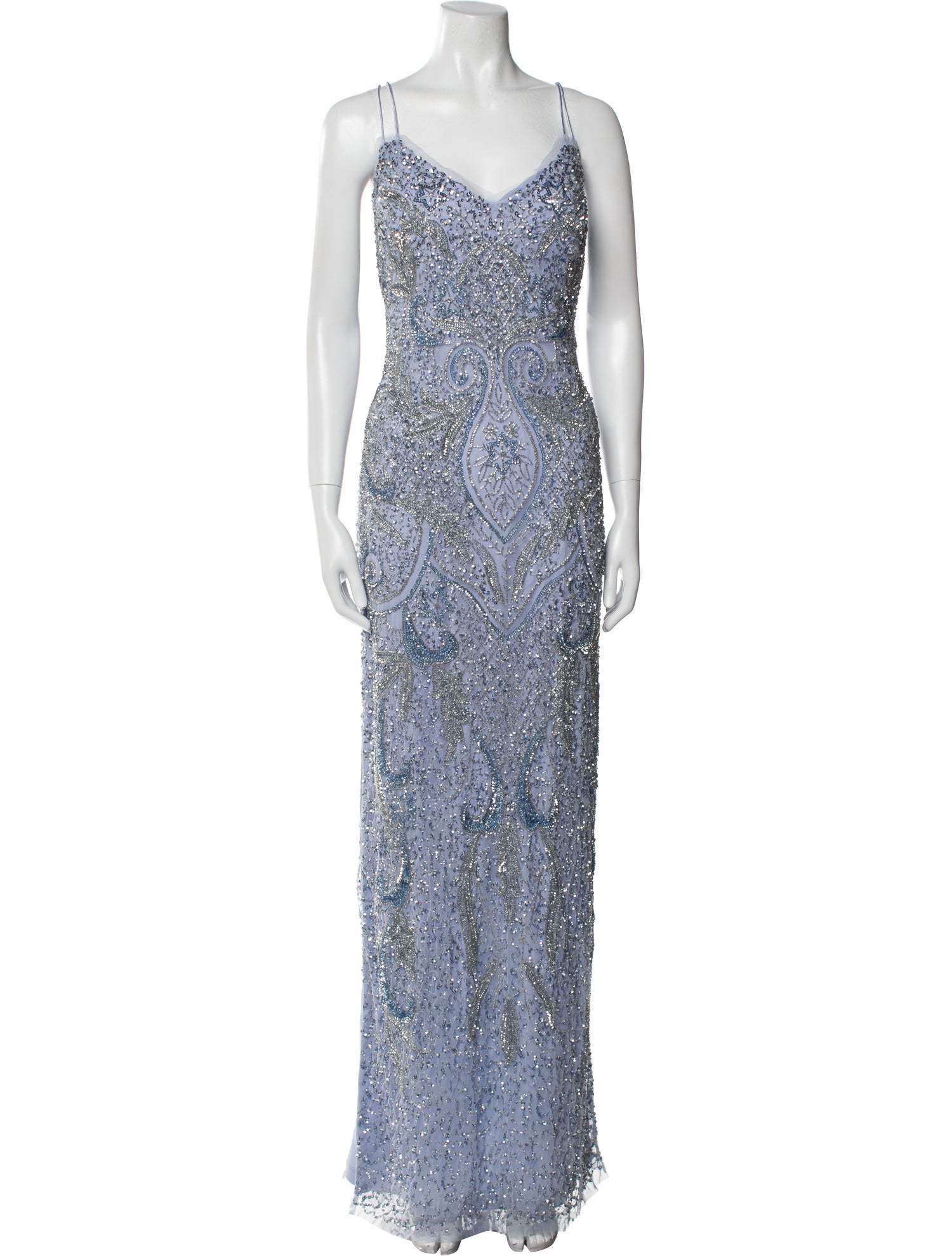 Aidan Mattox Lace Pattern Long Dress