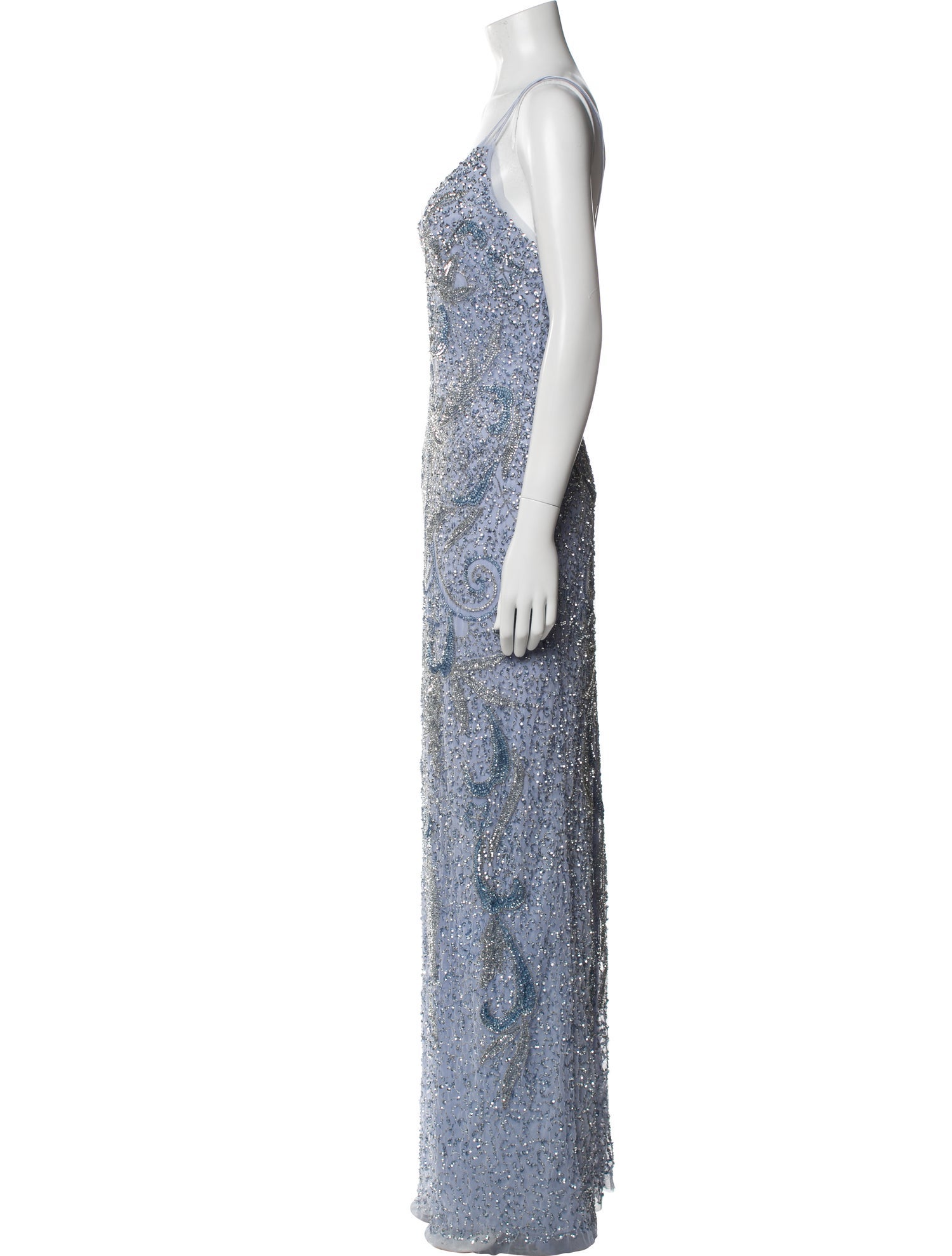 Aidan Mattox Lace Pattern Long Dress